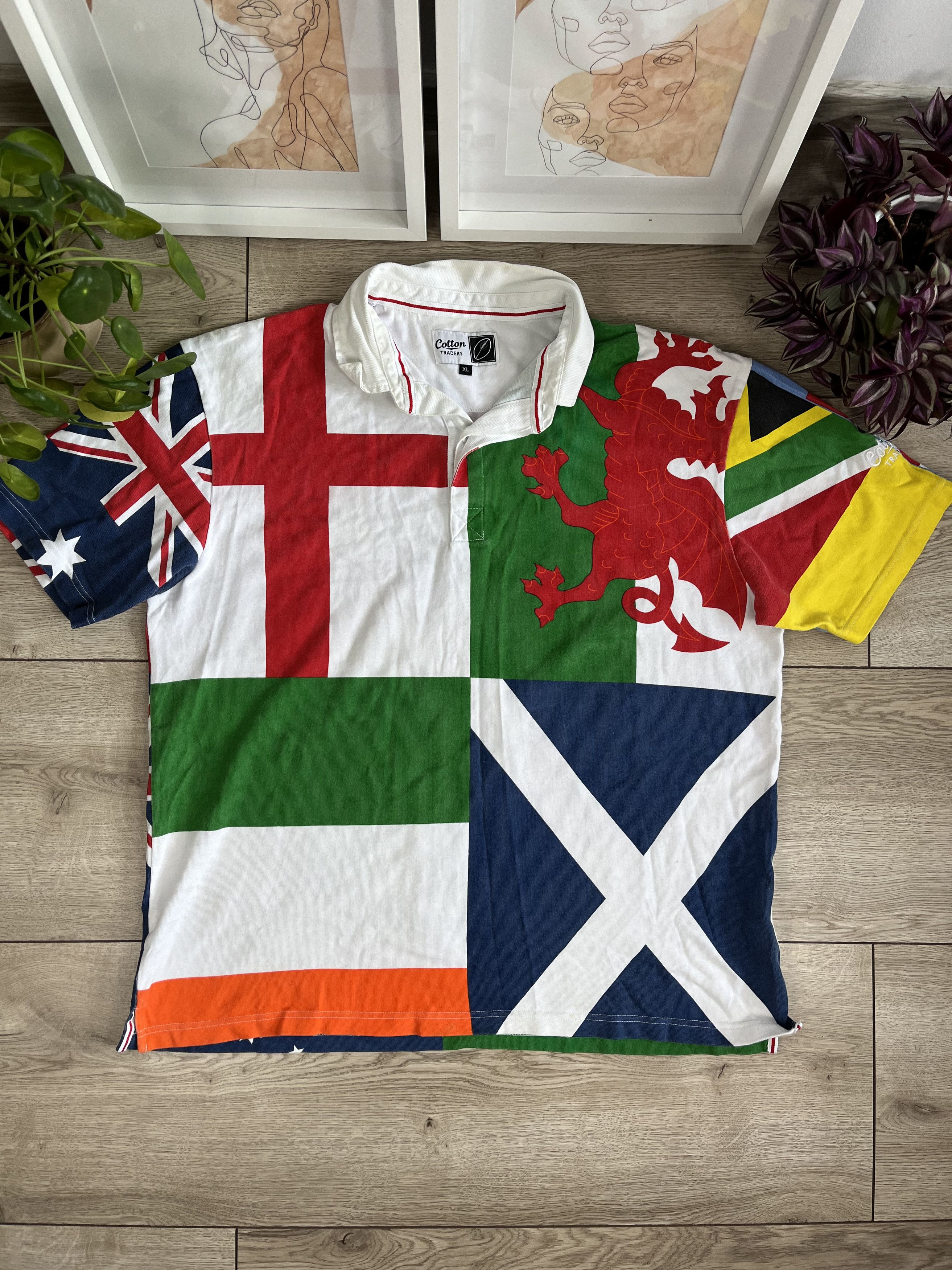 Cotton Traders × Vintage Vintage Cotton Traders World Flags Polo Size XL Size US XL / EU 56 / 4 - 1 Thumbnail