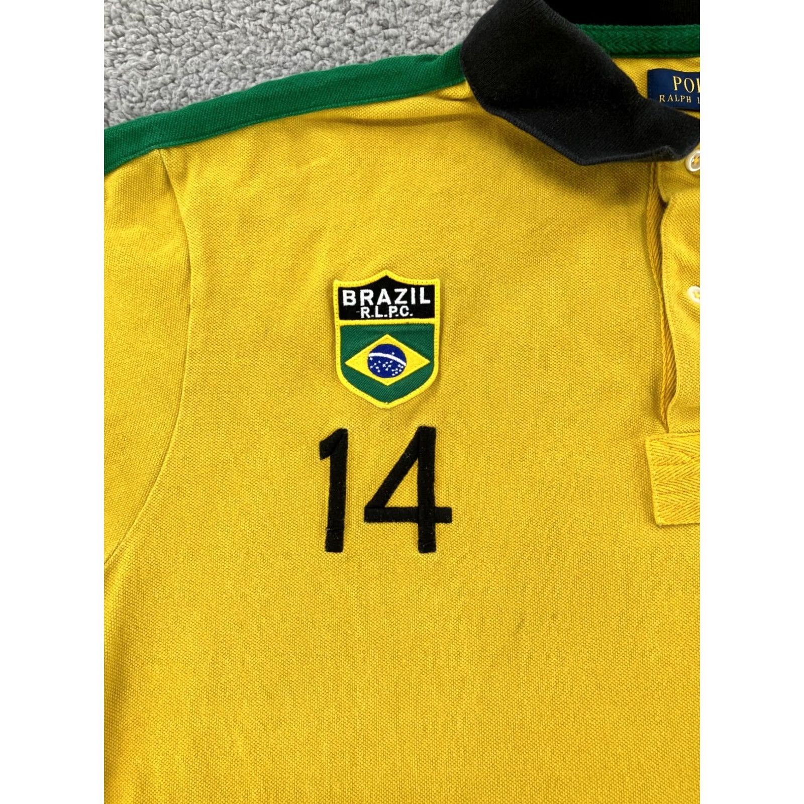 Polo Ralph Lauren Polo Ralph Lauren Shirt Mens 2XLT Yellow Polo World Cup Olympic BRAZIL 14 RARE Size US XXL / EU 58 / 5 - 3 Thumbnail