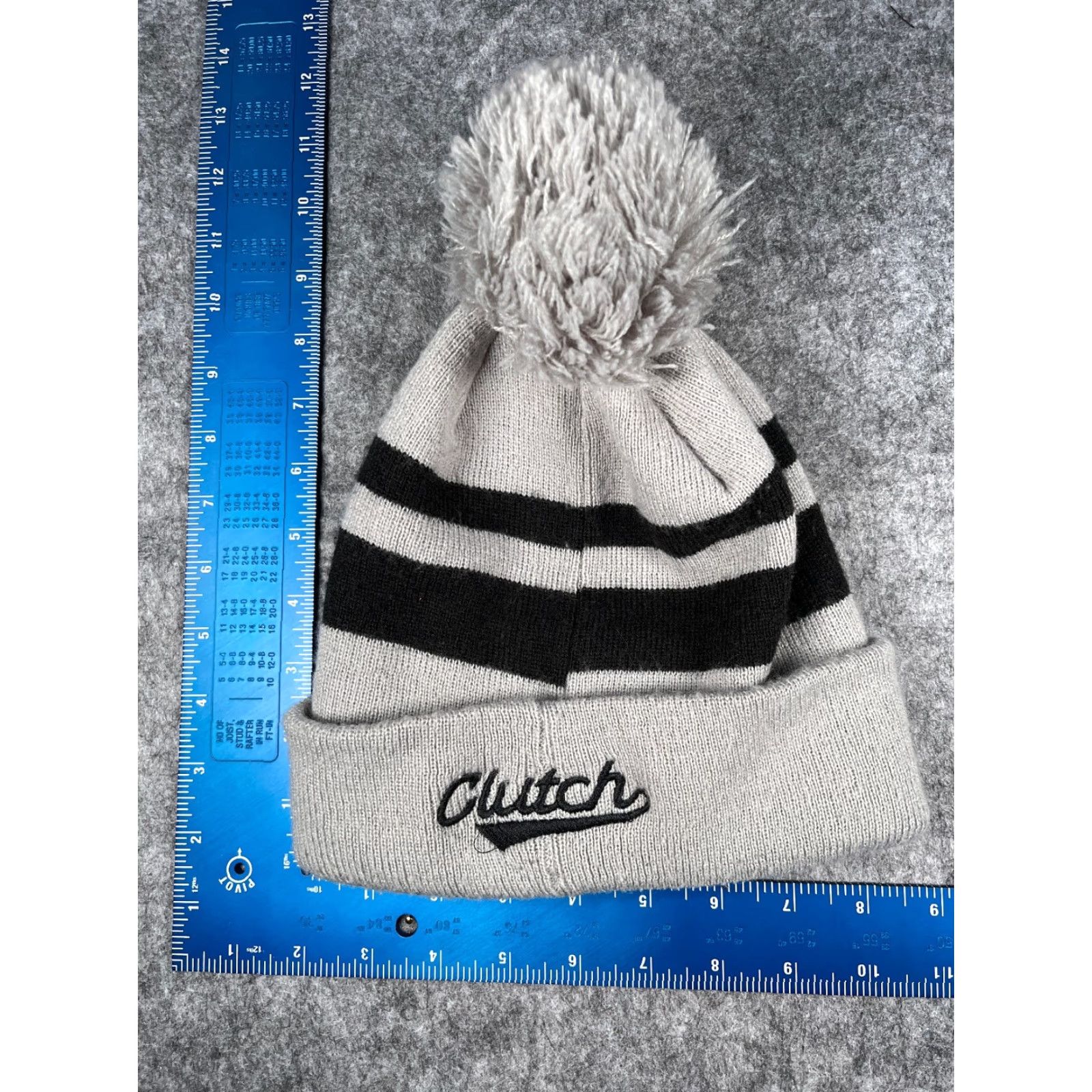 New Era New Era Beanie Hats Adult One Size Gray Stripe 100% Acrylic Pom Beanie, Knit, Sports, Men, Lightweight, Adjustable, Casual, Fall Spring Summer Winter Size ONE SIZE - 5 Thumbnail