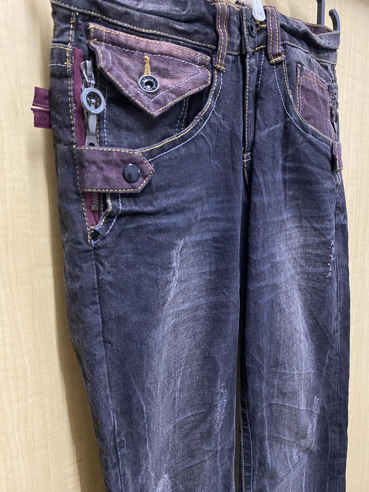 14th Addiction × Japanese Brand × semanticdesign SEMANTIC DESIGN Whisker Denim Jeans MultiPocket Bootcut Size US 32 / EU 48 - 3 Thumbnail