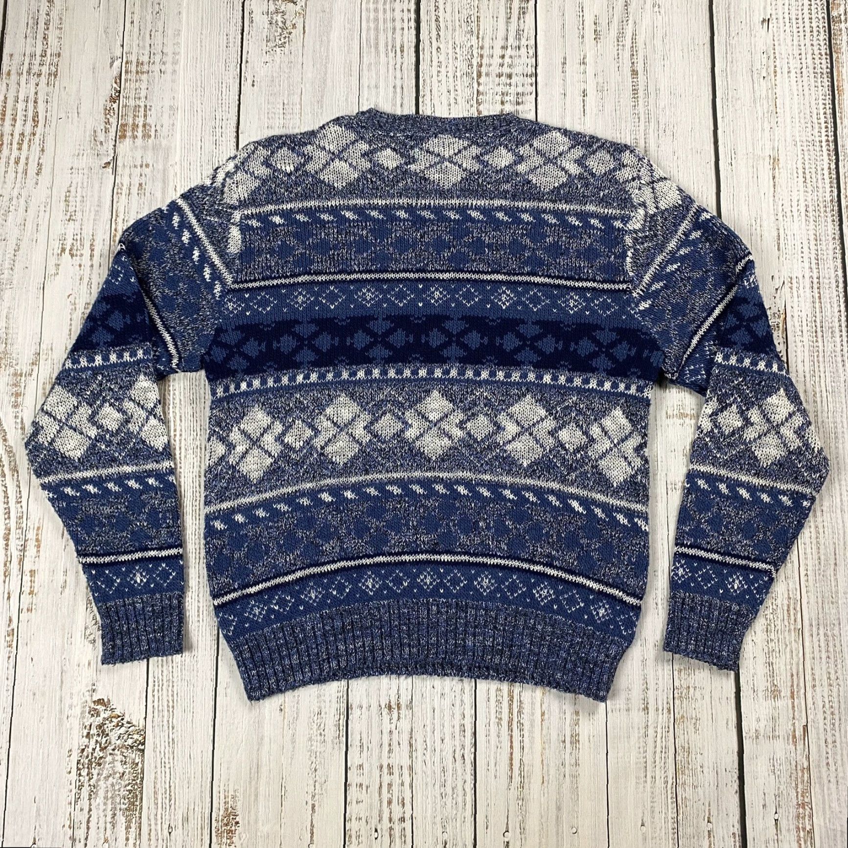 Jantzen VINTAGE JANTZEN PULLOVER SWEATER M BLUE ACRYLIC GEOMETRIC CHRISTMAS WINTER Mens Size US M / EU 48-50 / 2 - 5 Thumbnail
