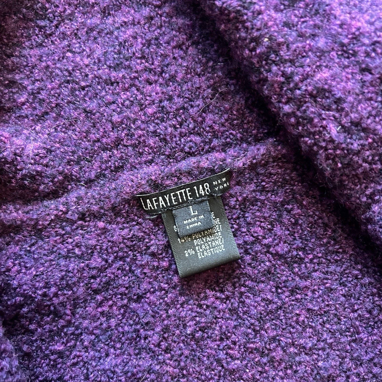 Other Lafayette 148 Purple Wool Duster Cardigan Sweater Jacket Size L / US 10 / IT 46 - 3 Thumbnail