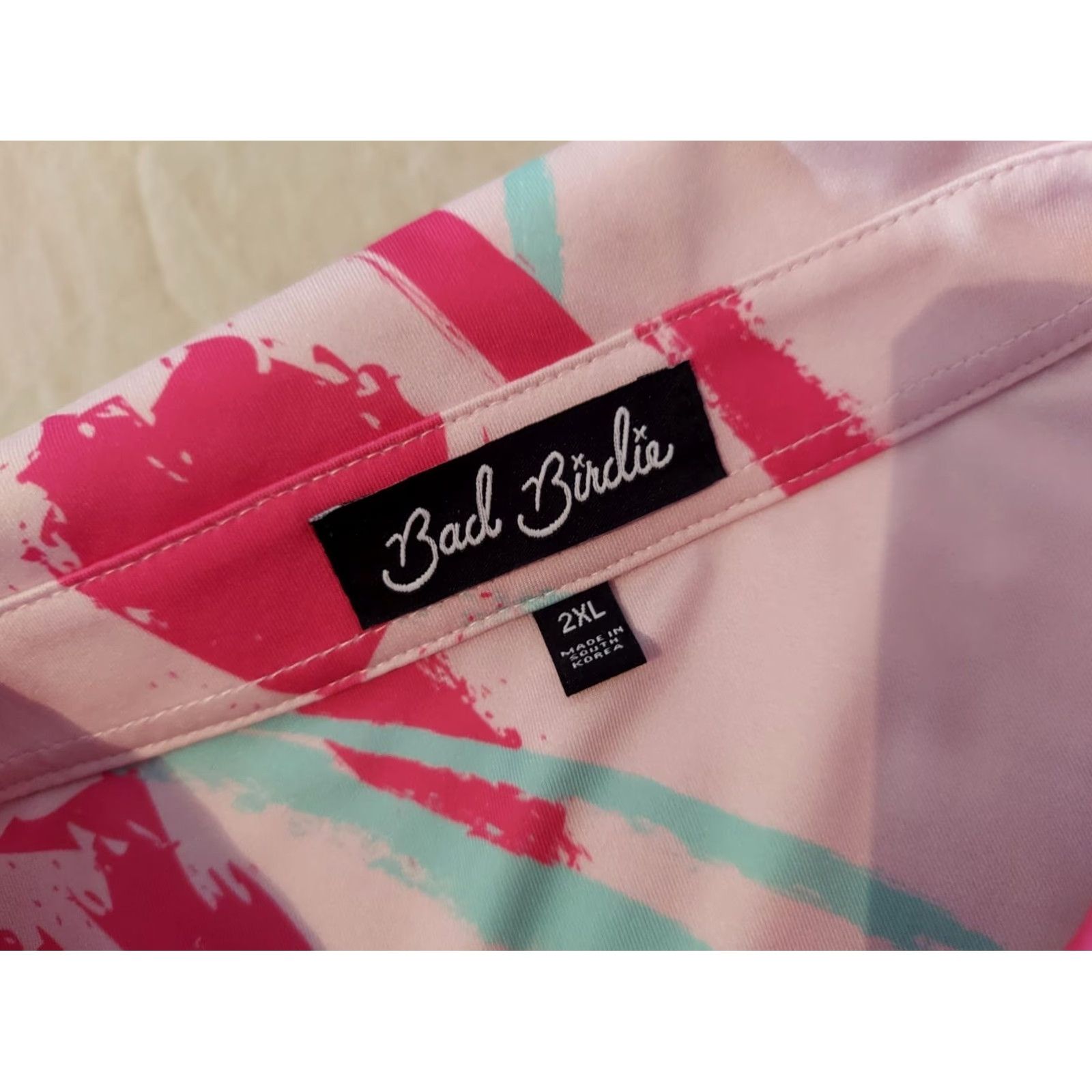 Vintage Bad Birdie Polo Shirt Mens 2XL Pink Golf Athletic Shirt Size US XXL / EU 58 / 5 - 4 Thumbnail