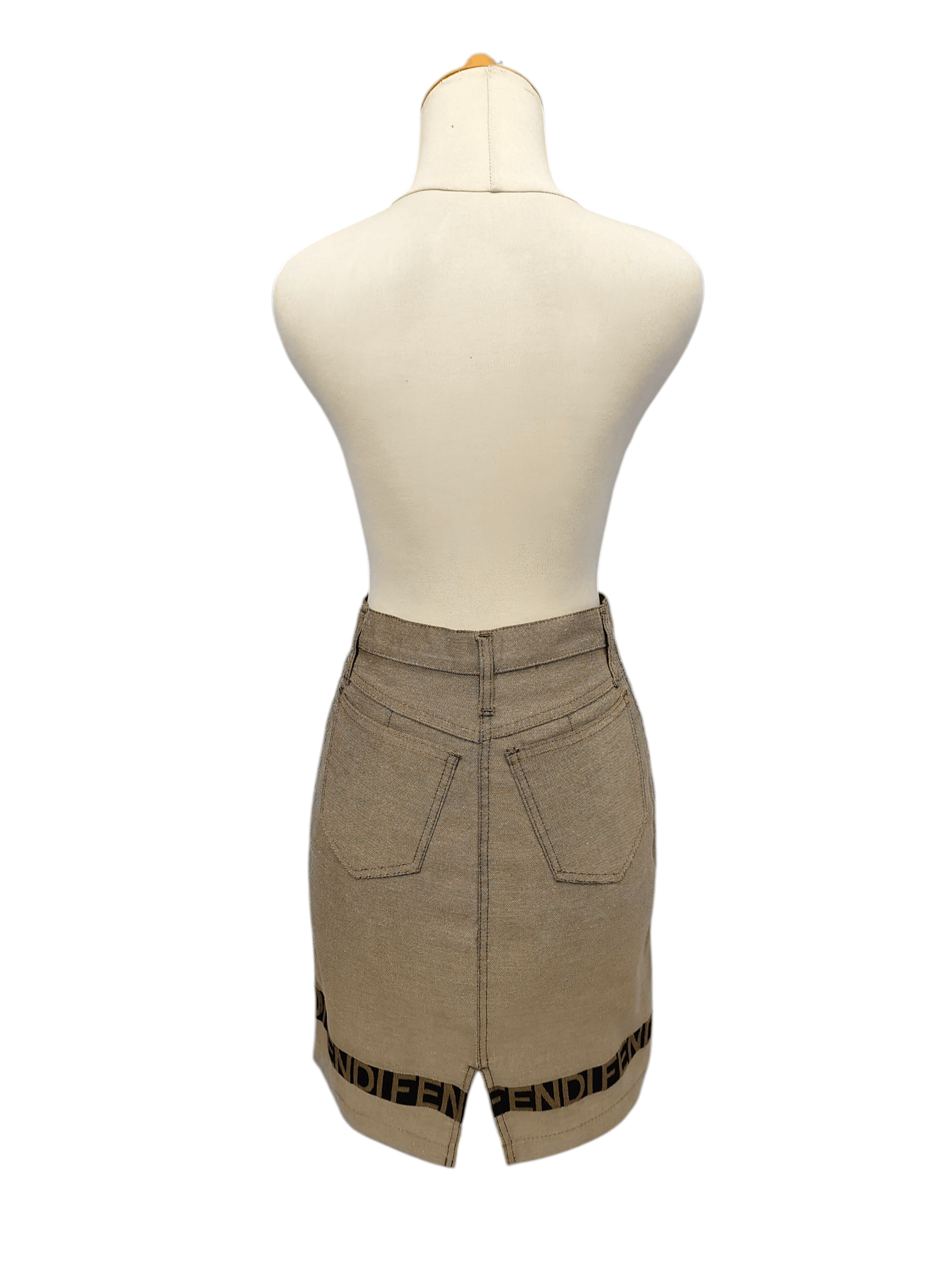 Fendi 90s FENDI- Archive Minimalist Hem Logo Taped Denim Skirt Size 28" / US 6 / IT 42 - 6 Thumbnail