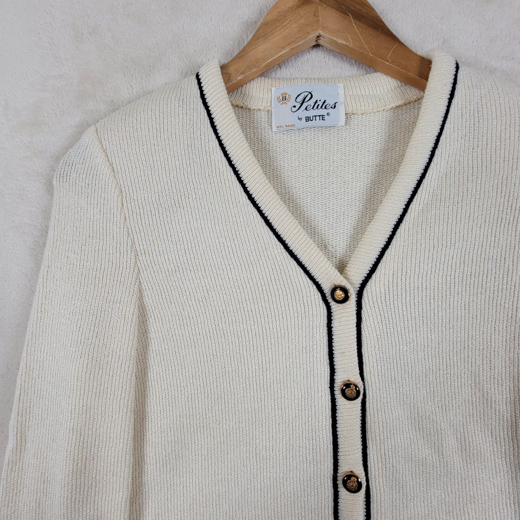 Buttero VINTAGE Butte Petites White Cardigan Knit PS White Casual Womens PS Old money Grandmacore Coastal grandma Size S / US 4 / IT 40 - 2 Thumbnail