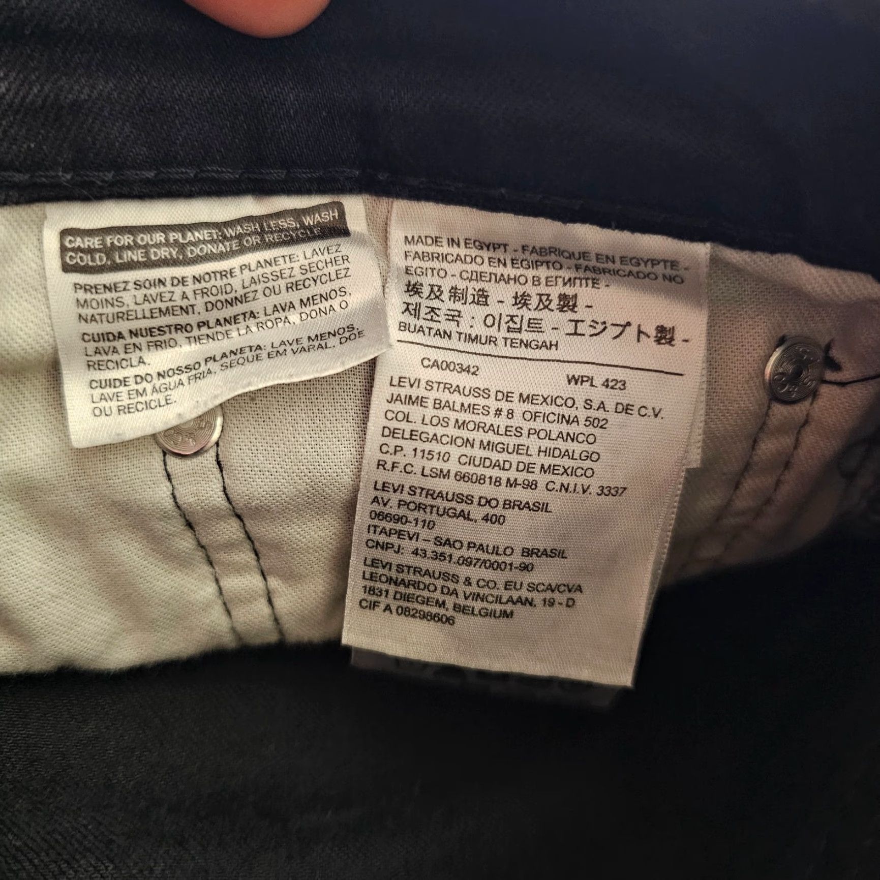 Levi's Levi's 512 Jeans Slim Regular 32x34 Dark Wash Black Denim Stretch Tapered Men’s Jeans - 5-Pocket Logo Button Zip Inseam 34 Mid Rise Mens Size US 32 / EU 48 - 4 Thumbnail