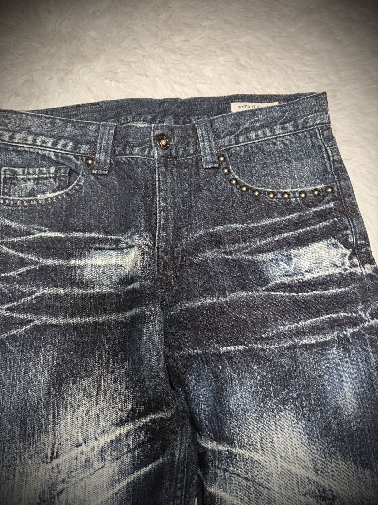 Japanese Brand Rare Semantic Design acidwash studded skull bootcut jeans Size US 30 / EU 46 - 5 Thumbnail