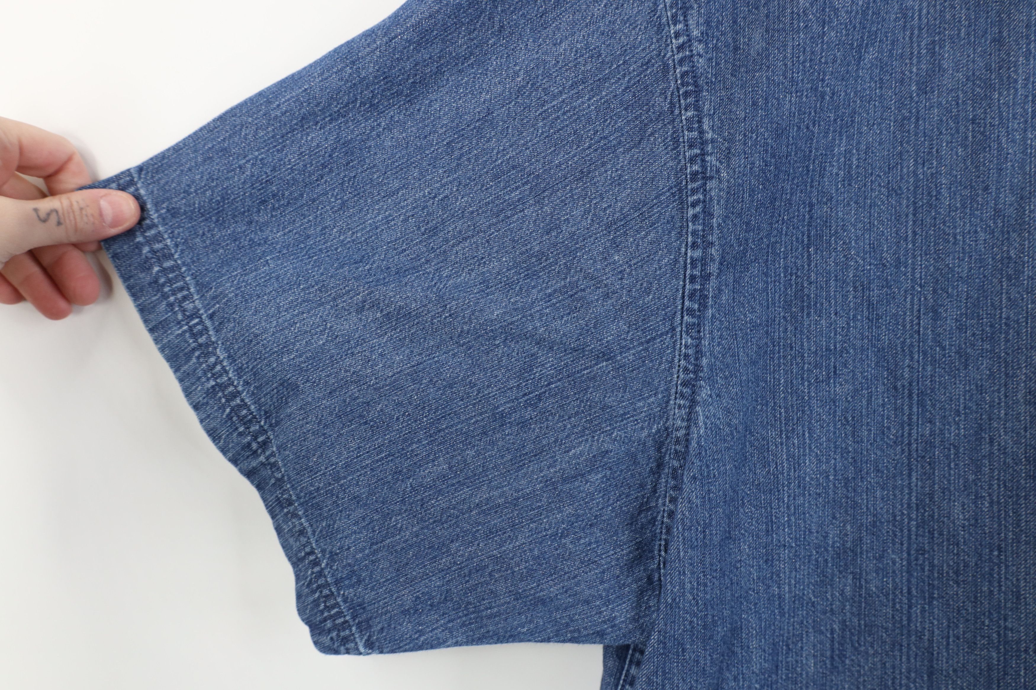 Vintage Vintage 90s Streetwear Short Sleeve Collared Denim Shirt Size US XL / EU 56 / 4 - 7 Thumbnail