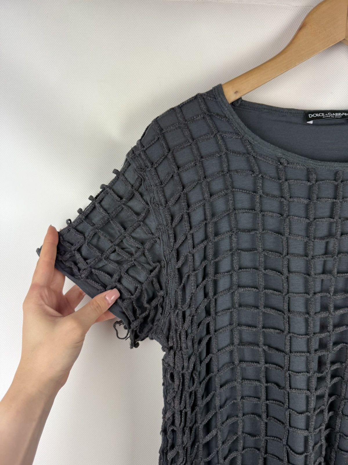 Dolce & Gabbana Dolce & Gabbana SS12 Runaway Sniper Grid Net Layered T Shirt Size US M / EU 48-50 / 2 - 9 Thumbnail