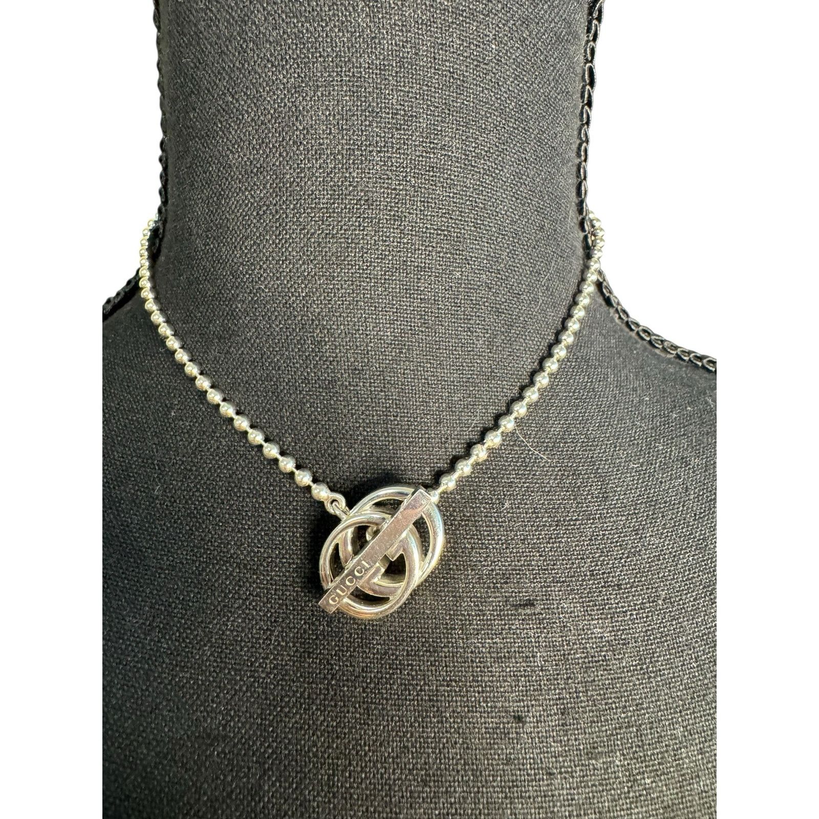 Gucci Gucci Sterling Silver Interlocking G Pendant Toggle Necklace Size ONE SIZE - 2 Thumbnail