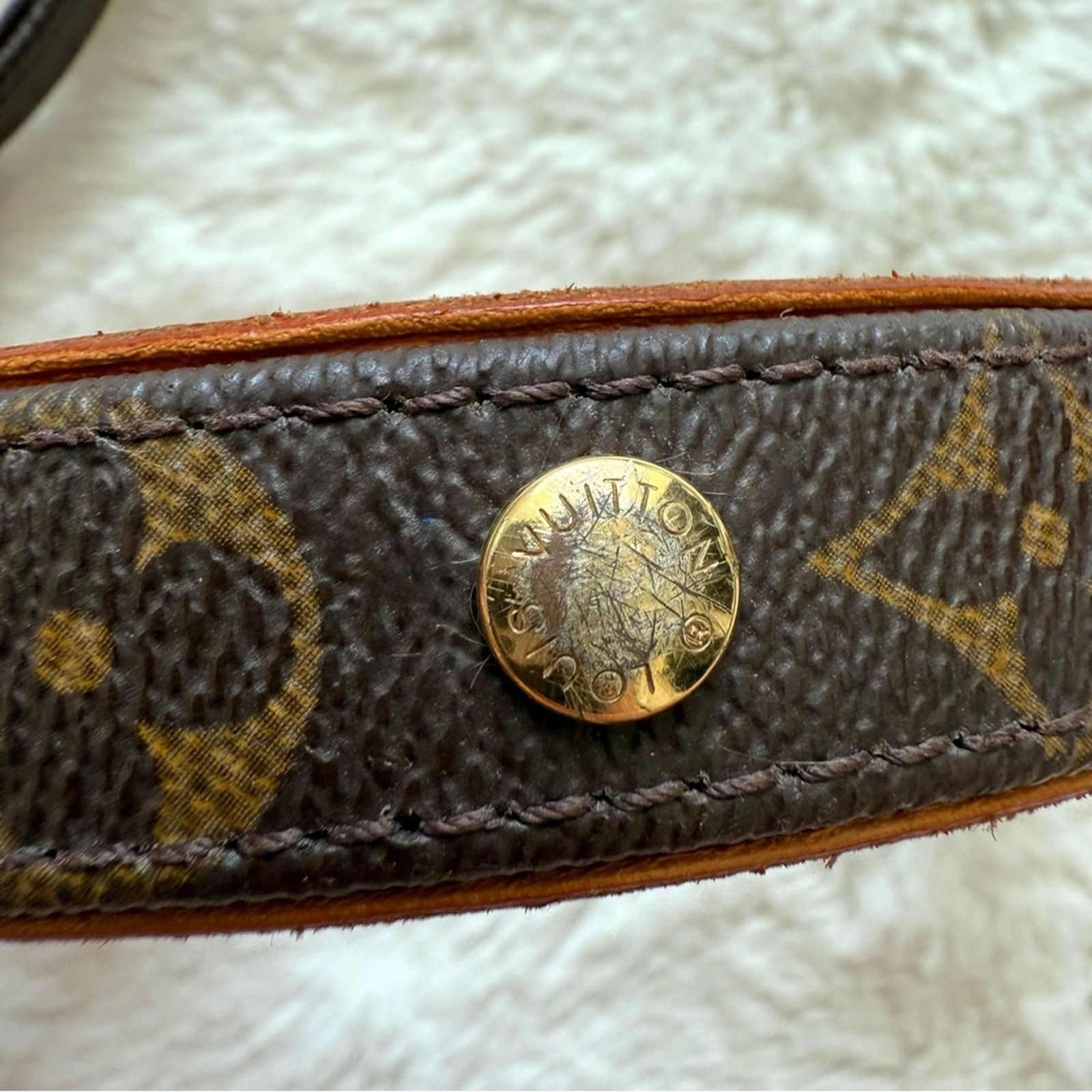 Louis Vuitton Louis Vuitton Dog Lead Monogram Brown Leather Pet Authentic Size ONE SIZE - 6 Thumbnail