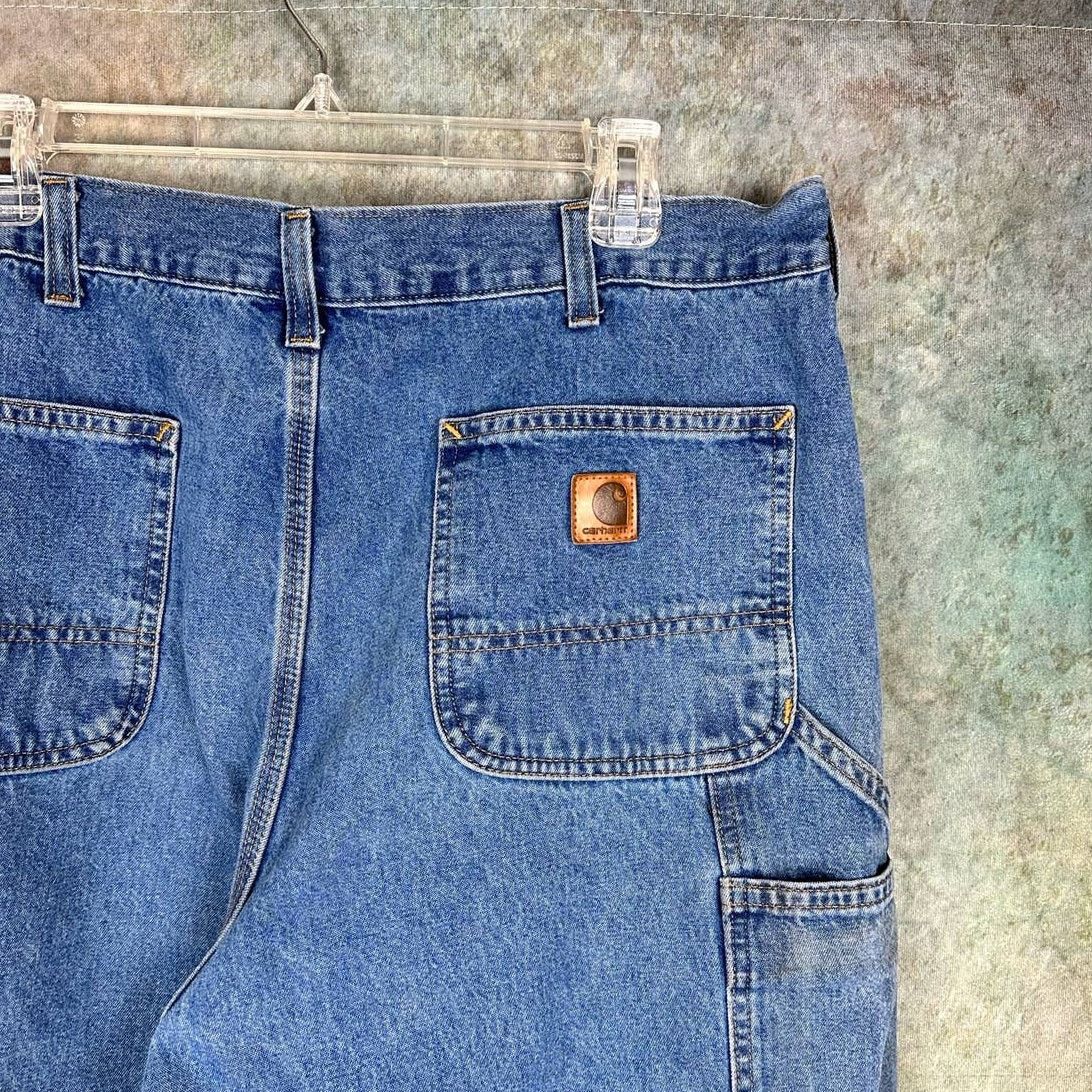 Carhartt × Vintage Vintage 90s Carhartt Carpenter Pants 38 x 34 Blue Work Wear Size US 38 / EU 54 - 8 Thumbnail