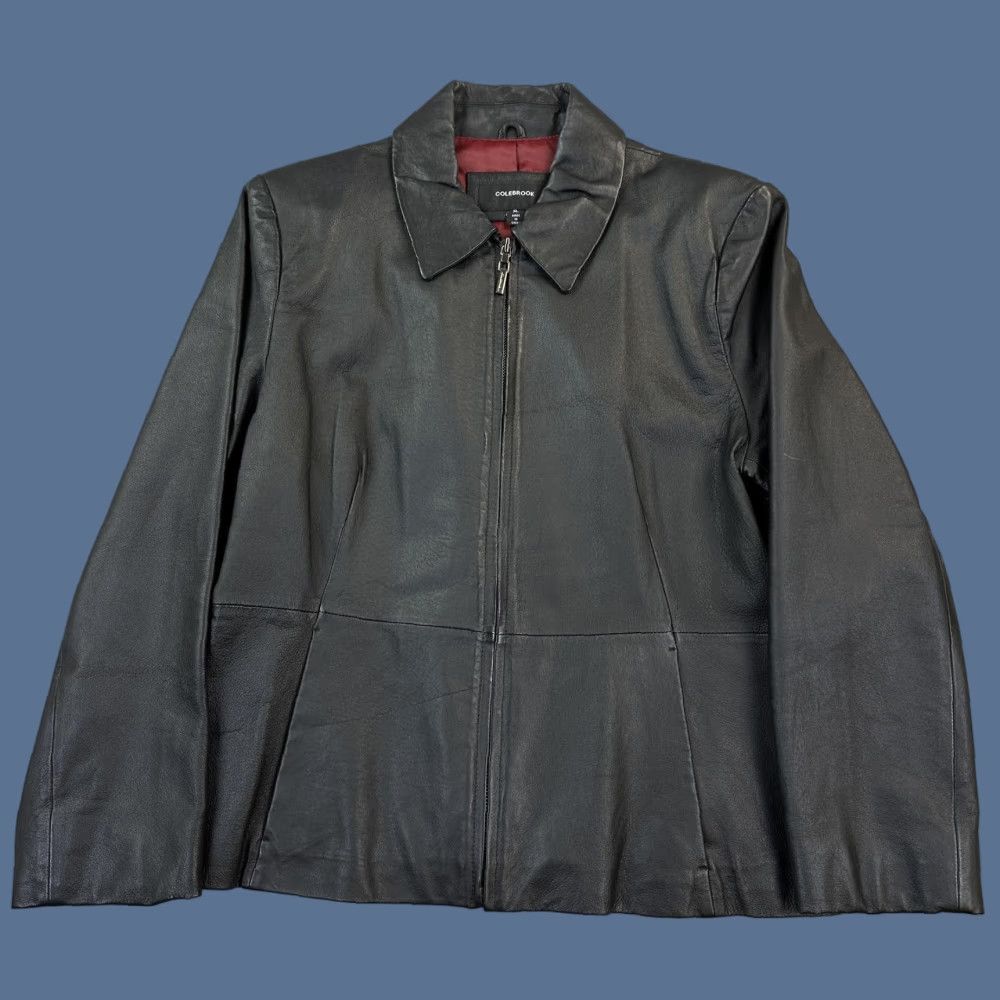 Vintage VINTAGE Colebrook Women's XL Black Leather Full Zip Collared Jacket Size XL / US 12-14 / IT 48-50 - 1 Thumbnail