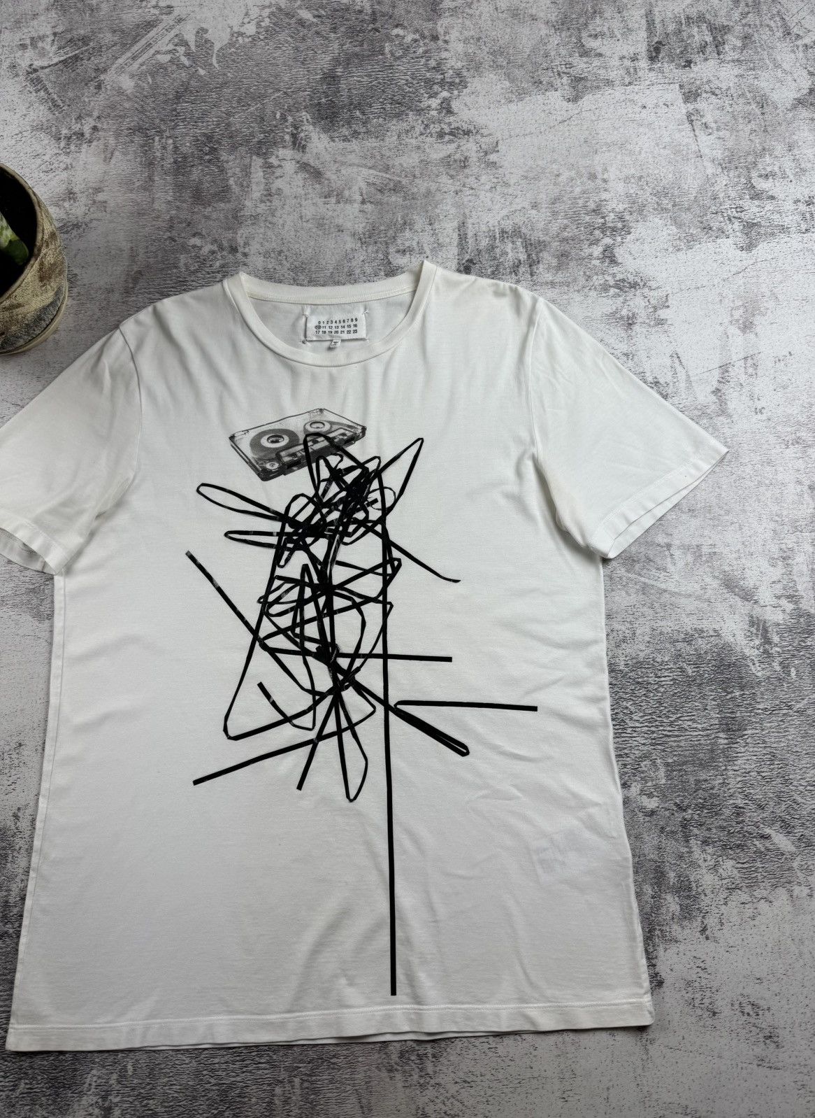 Maison Margiela Maison Margiela AW16 Men’s Large White Designer Cotton Tape T Shirt Tee Jersey Size US L / EU 52-54 / 3 - 3 Thumbnail
