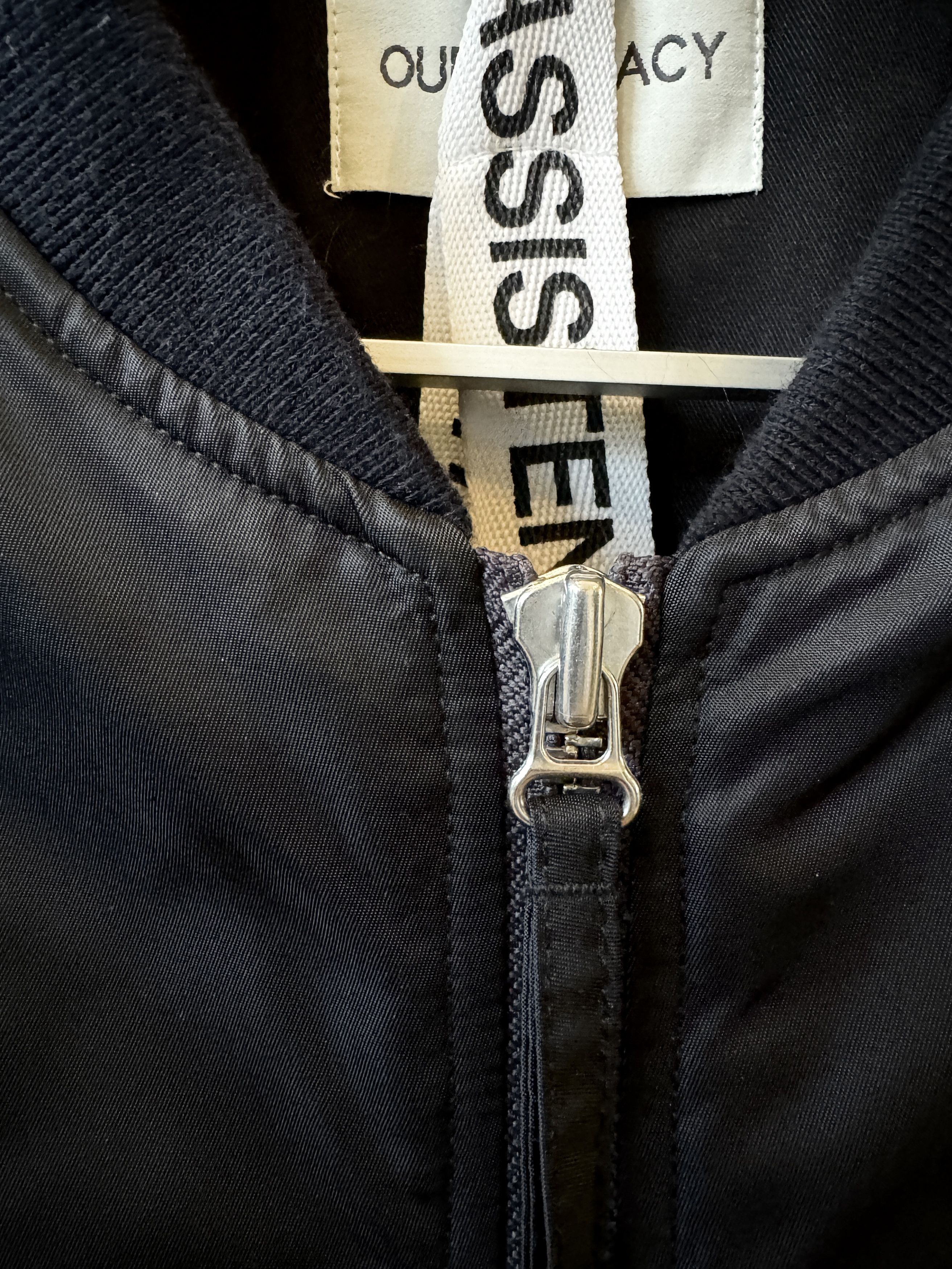 Our Legacy Our Legacy Dark Blue Luxury Satin Bomber Jacket Size US L / EU 52-54 / 3 - 3 Thumbnail