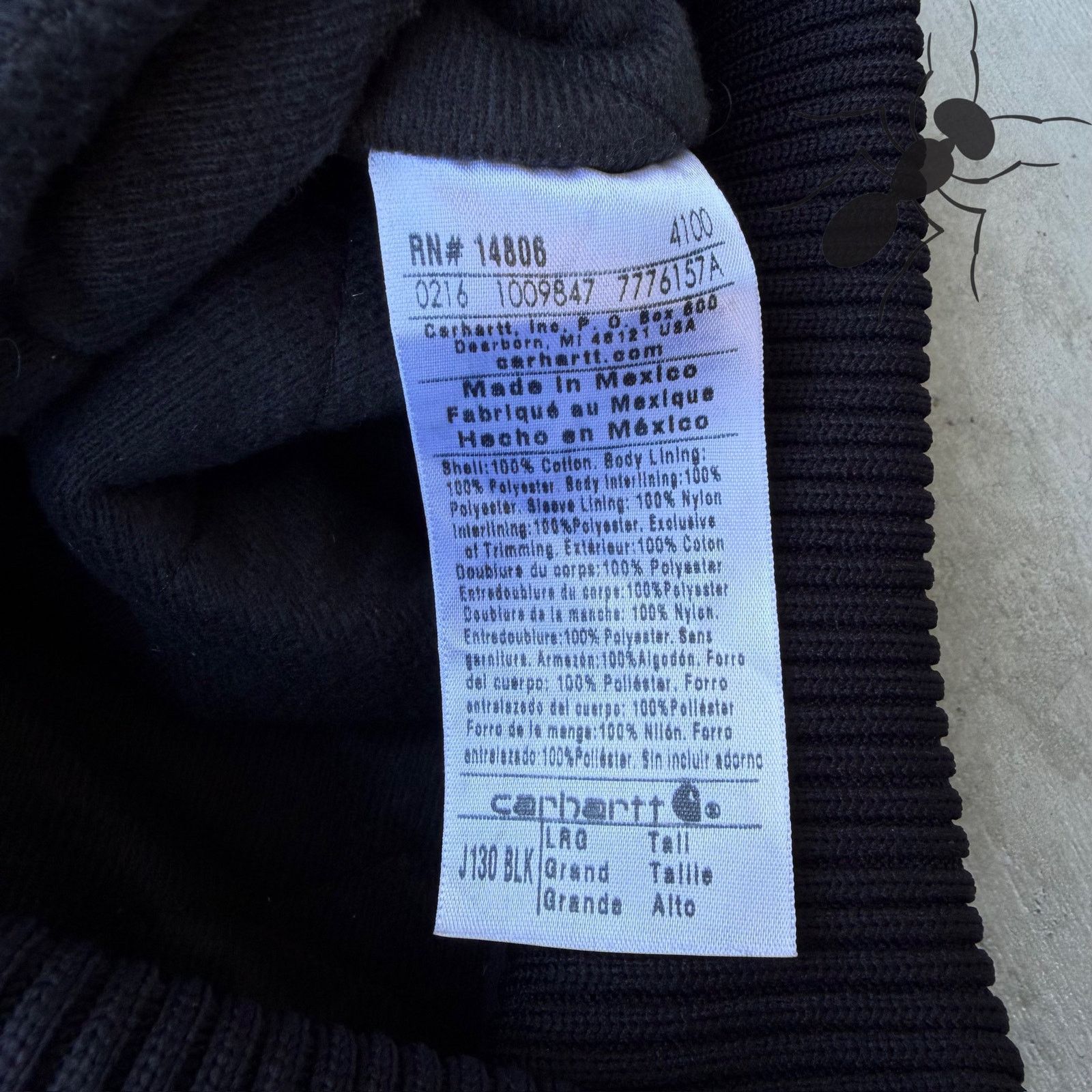 Carhartt × Vintage Carhartt J130 BLK black hooded work wear jacket Size US L / EU 52-54 / 3 - 5 Thumbnail