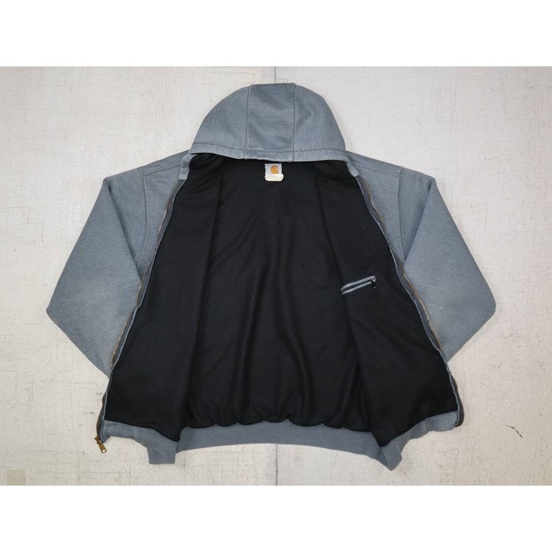 Carhartt Vtg Carhartt Thermal Lined Jacket Hoodie Charcoal Heather Size US XXL / EU 58 / 5 - 4 Thumbnail