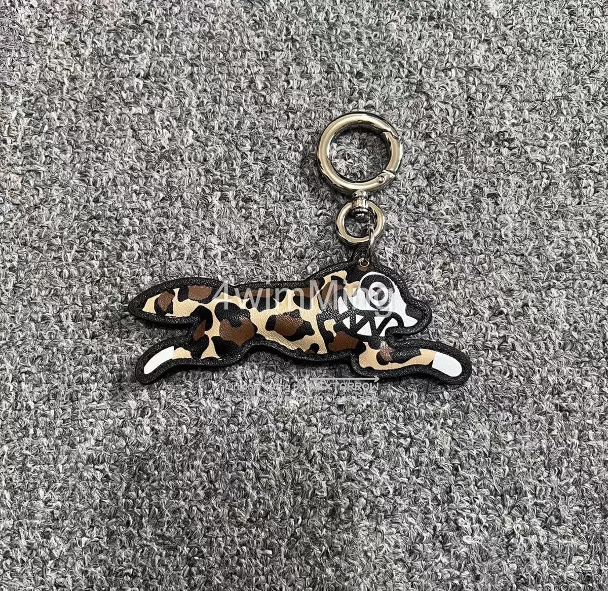 Bbc Leopard Print Running Dog Leather Keychain / Charm in Black, Men's — image 3 of 6