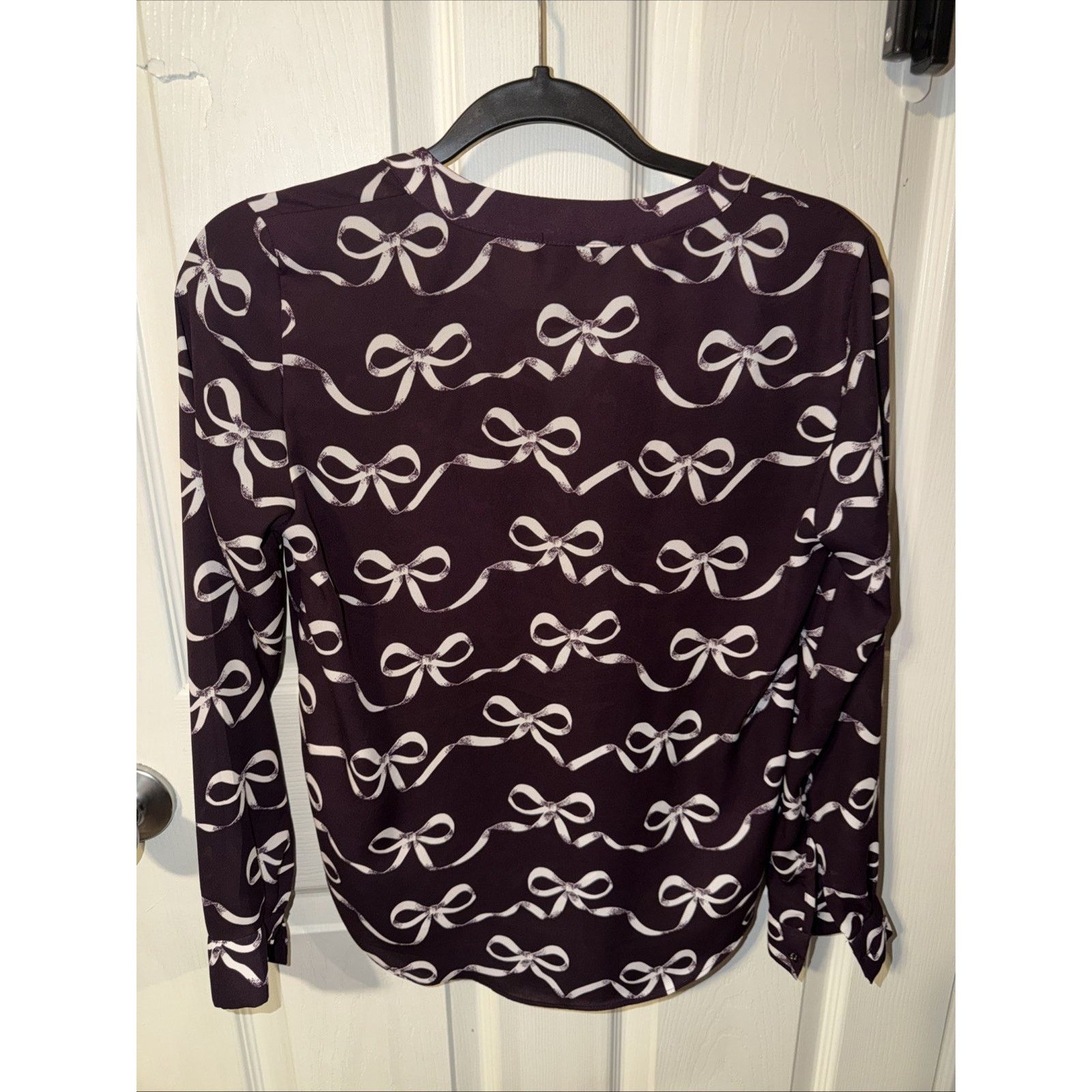 Banana Republic Banana Republic Women's Long Sleeve Blouse Maroon XS Size XS / US 0-2 / IT 36-38 - 14 Thumbnail