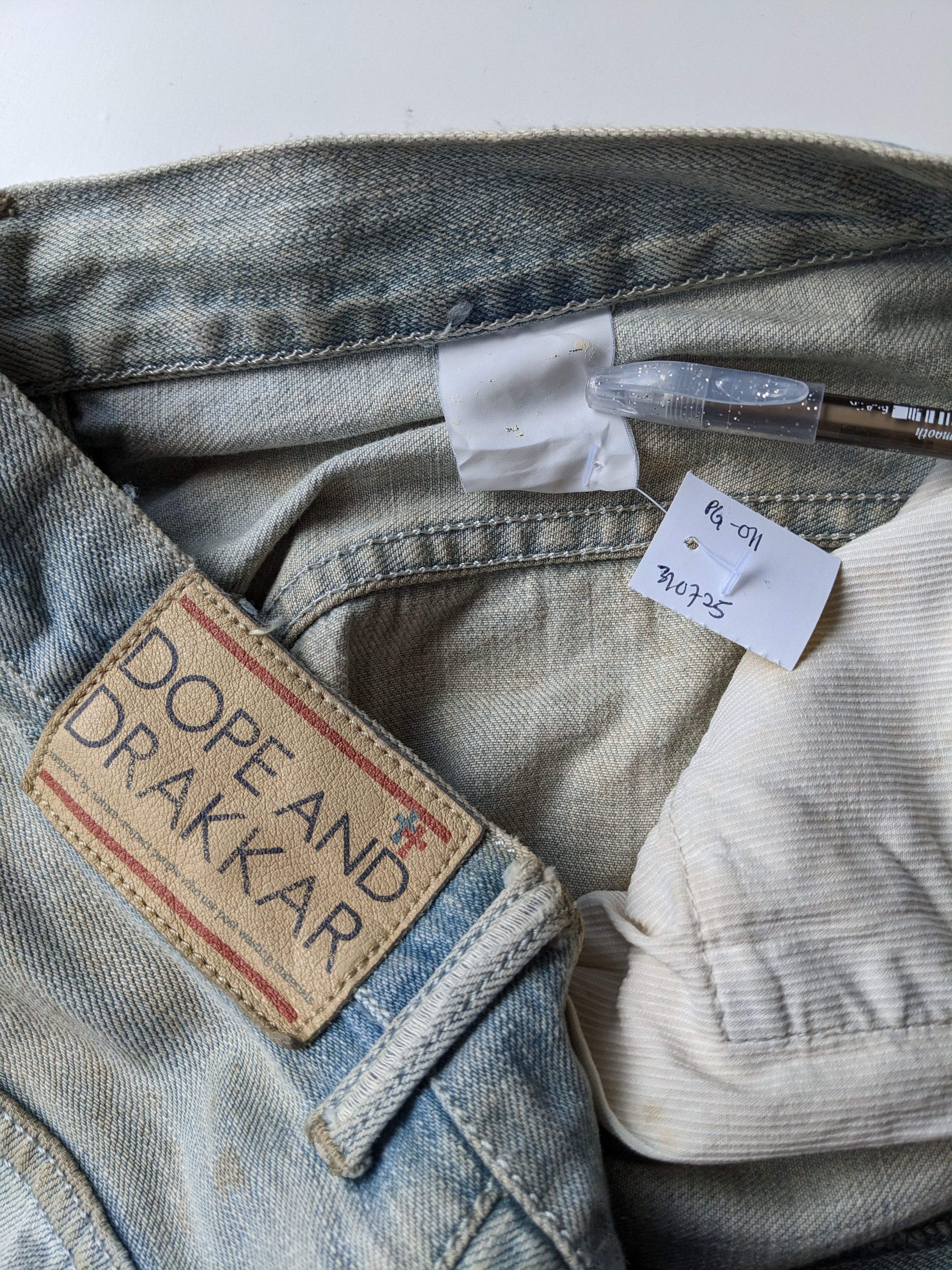 Japanese Brand Dope & Drakkar mudwash sashiko selvedge jeans Size US 33 - 12 Thumbnail