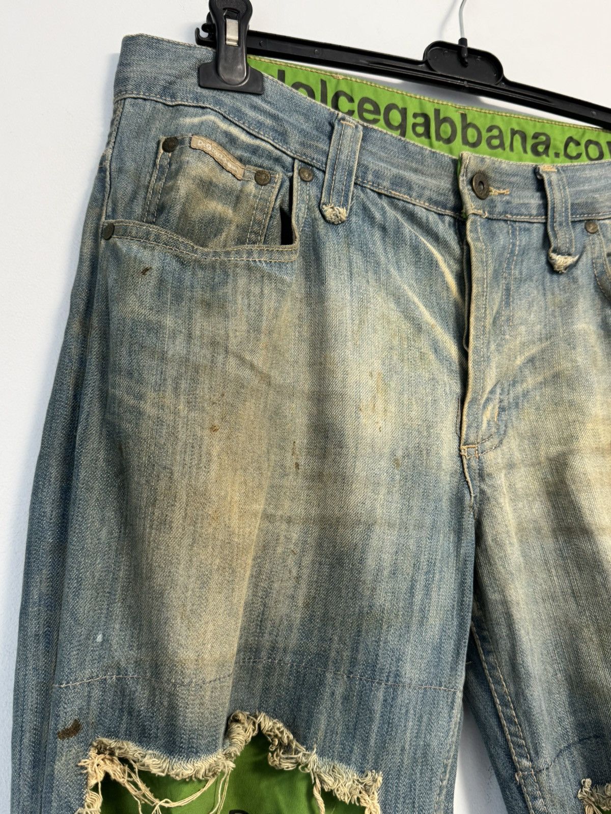 Dolce & Gabbana Vintage Dolce & Gabbana Distressed Faded Poem Denim Jeans Size US 33 - 5 Thumbnail
