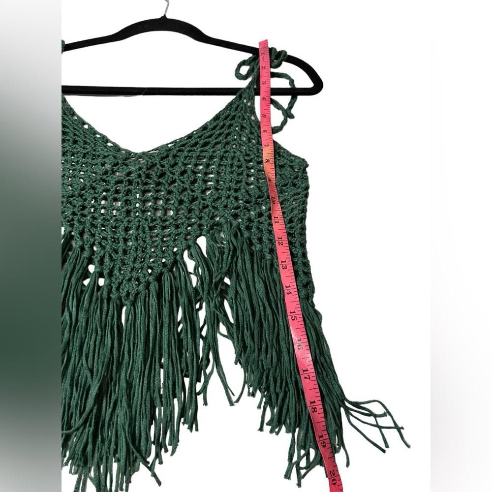 Designer Anthropologie l Shoulder Tie Crochet Vest OS Size ONE SIZE - 6 Thumbnail