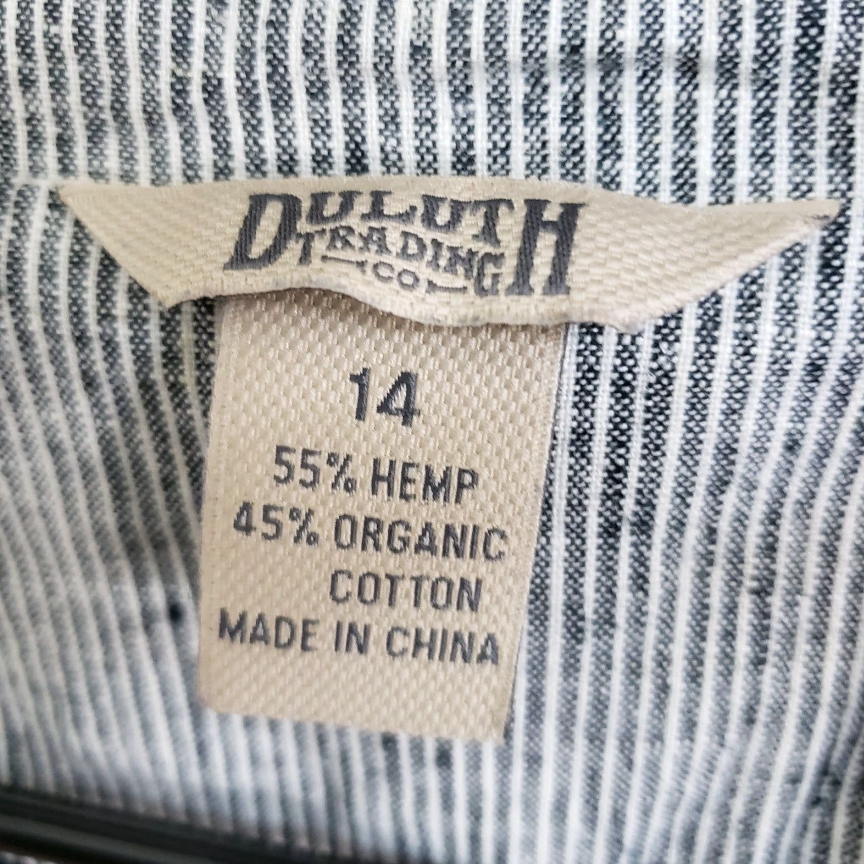 Vintage Duluth Blazer Shirt Womens 14 Gray Stripe Hemp Organic Cotton Long Sleeve Button Jacket Men/Womens? Size XL / US 12-14 / IT 48-50 - 5 Thumbnail