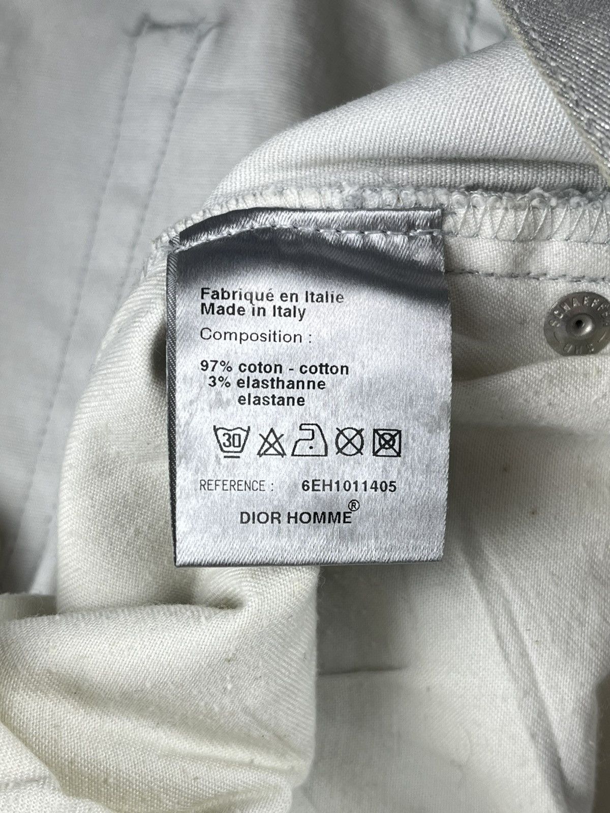 Dior × Hedi Slimane SS06 Dior Homme Silver Metallic Glitter Waxed Coated Jeans Size US 34 / EU 50 - 6 Thumbnail