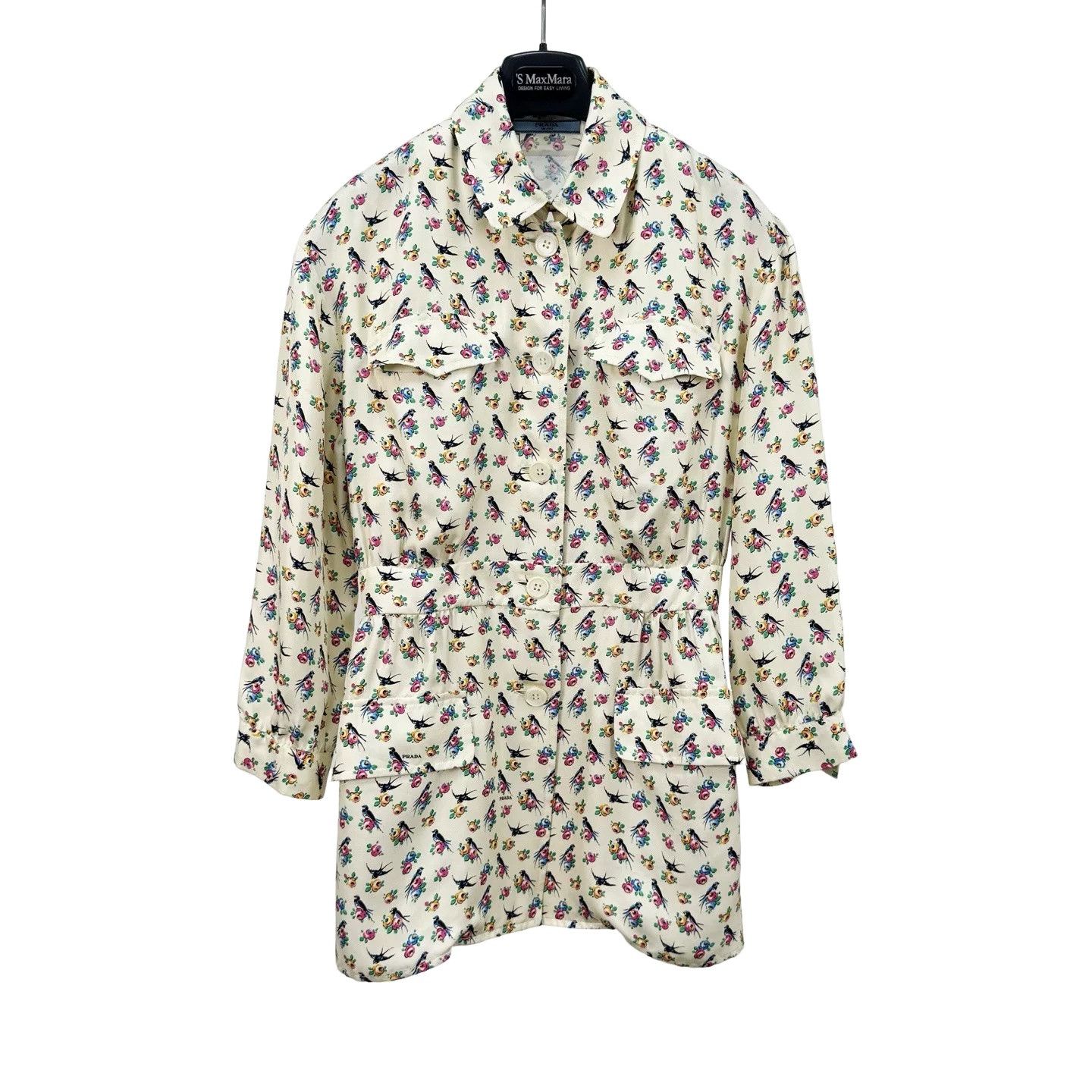 Prada Prada Bird Floral Silk Mini Dress Size 38 Size XS / US 0-2 / IT 36-38 - 1 Thumbnail
