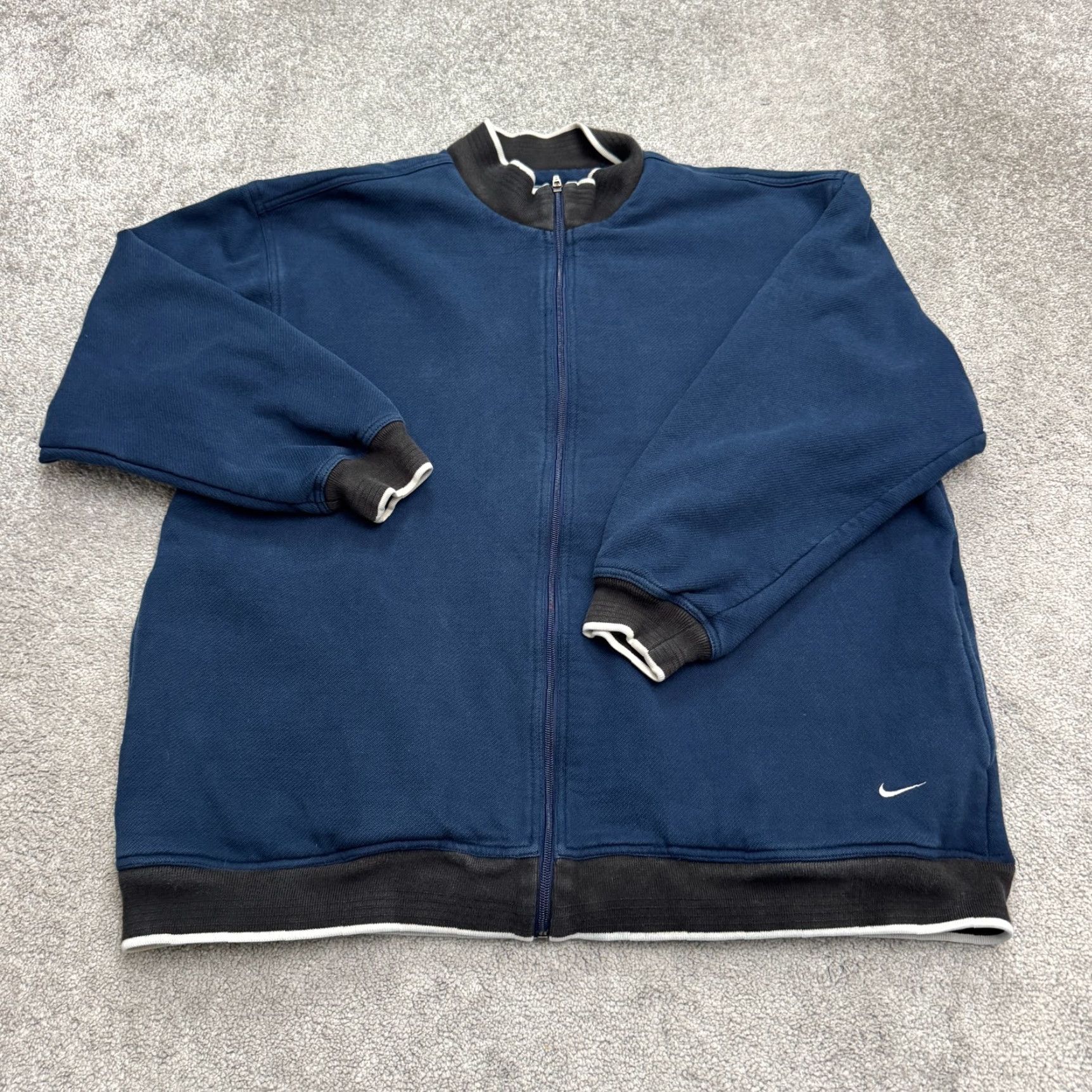 Nike VINTAGE Nike Full Zip Sweatshirt Mens XL Navy Blue Swoosh Heavyweight Fashion: 90s Outdoor Sports Shirt Hoodie? Size US XL / EU 56 / 4 - 2 Thumbnail