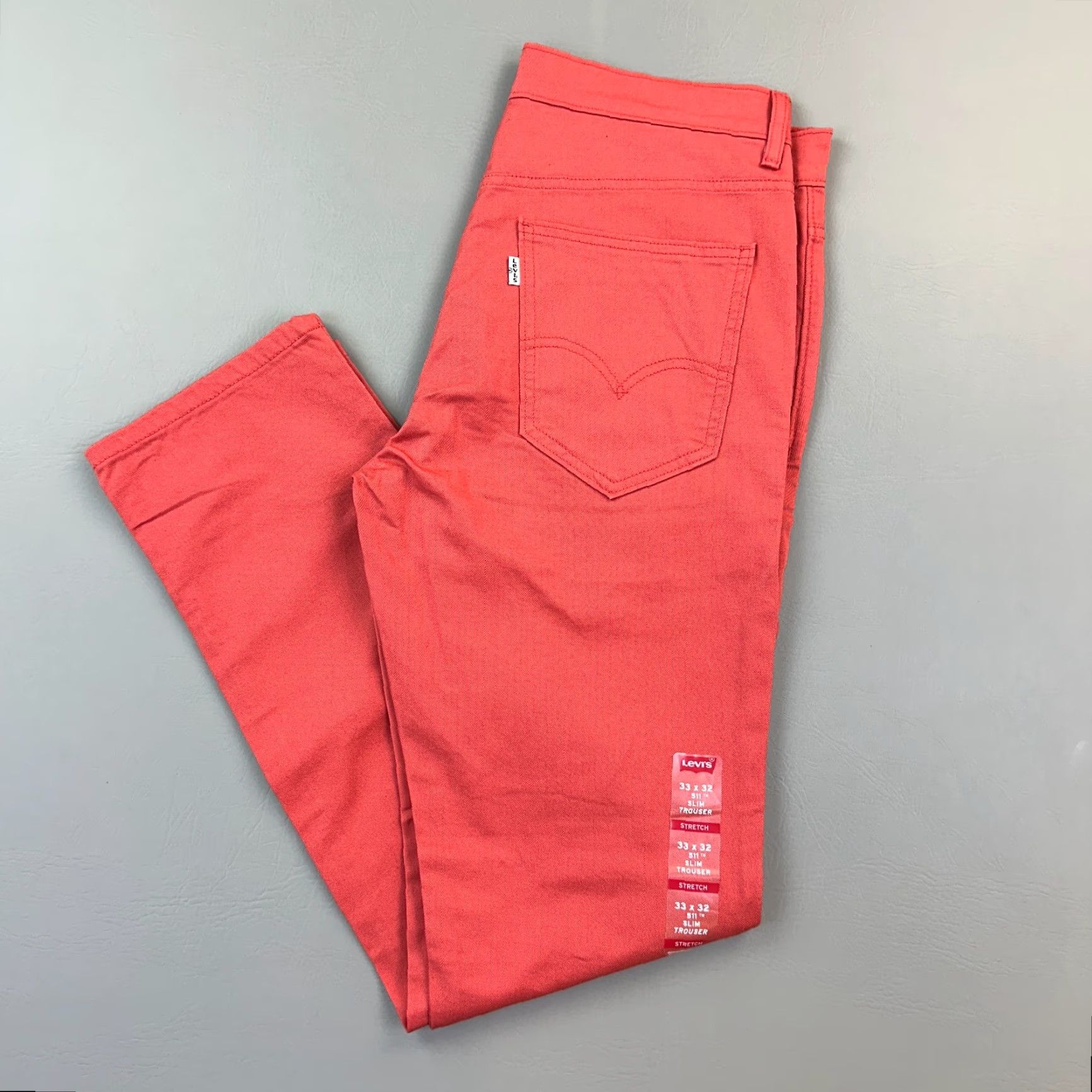 Levi's VINTAGE Levi's 511 Pants Mens 33x32 34x31 Salmon Slim Fit Trouser Tapered Leg Casual Size US 33 - 2 Thumbnail
