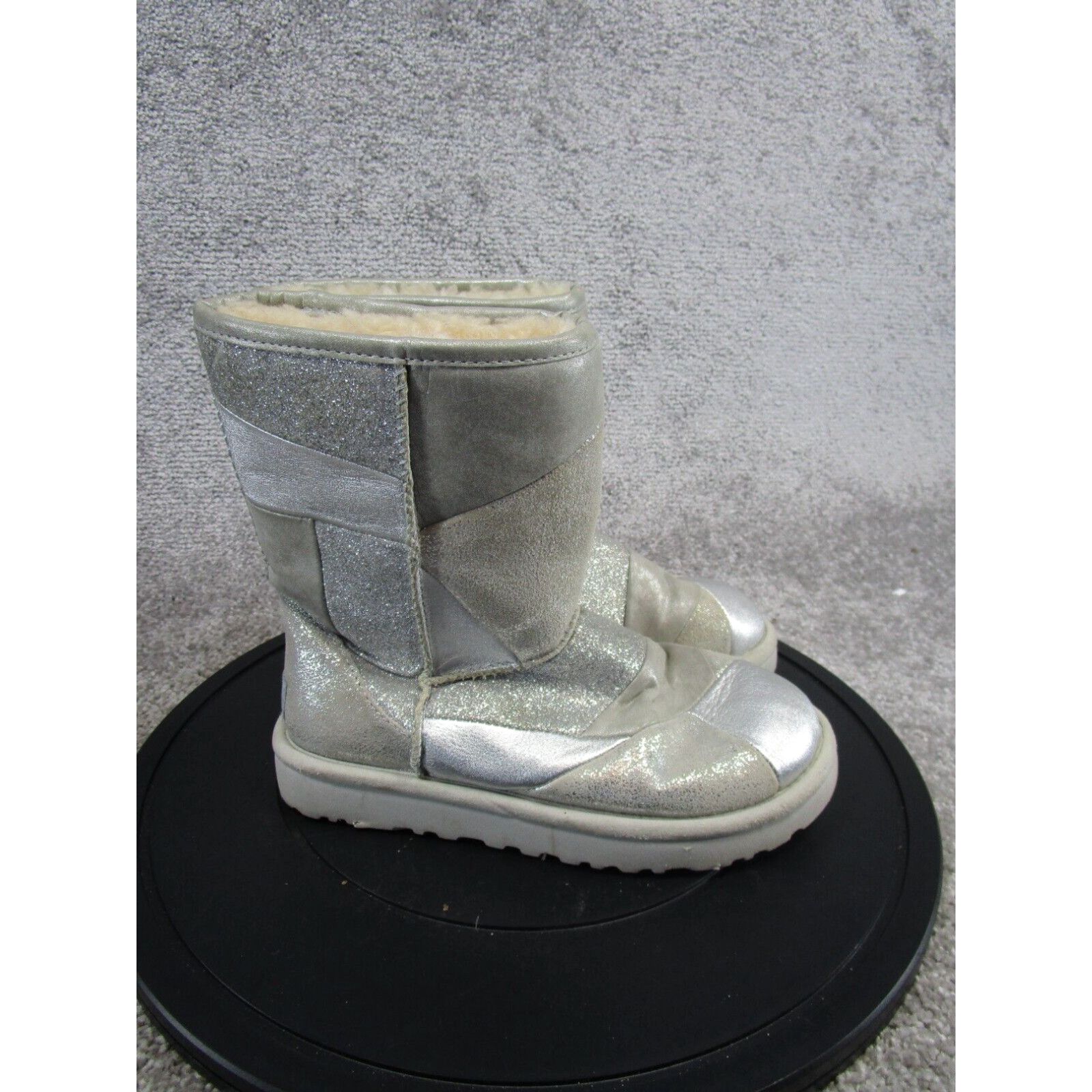 Ugg Ugg Boots Womens Size 6 Classic Patchwork Glitter Sparkle Silver Gray Grailed