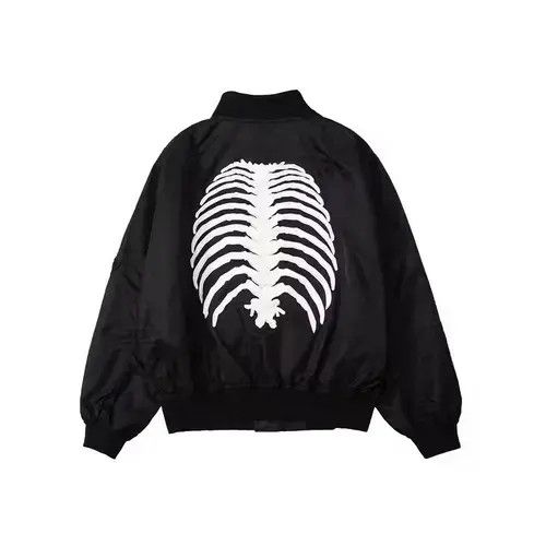 VIBE Skeleton Graphic Black Bomber Jacket Size US L / EU 52-54 / 3 - 1 Thumbnail