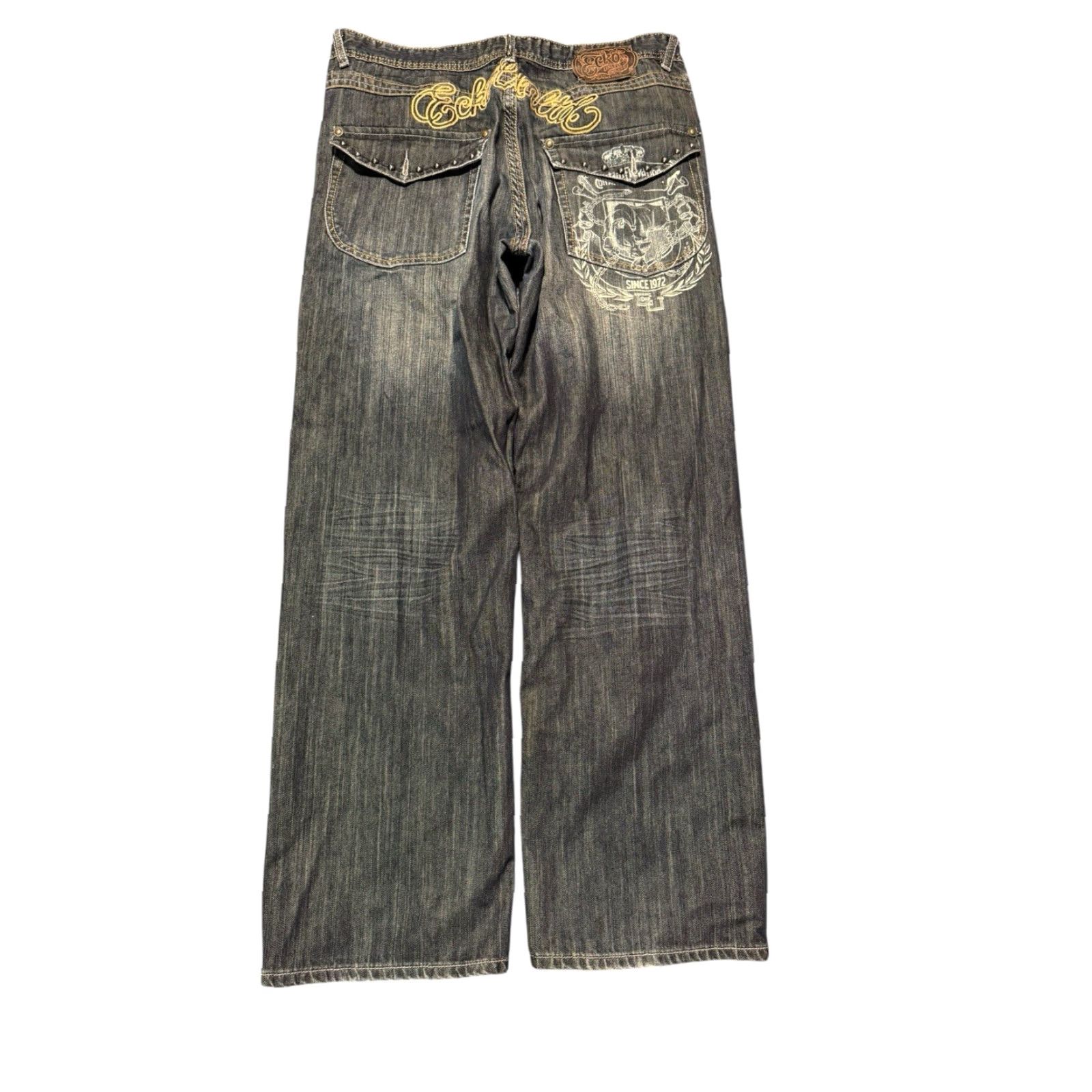 Ecko Unltd. VINTAGE ECKO UNLTD. Blue Baggy Fit Denim Jeans 38x32 Mens 90s Hip Hop Graffiti Embroidered Baggy Size US 38 / EU 54 - 5 Thumbnail