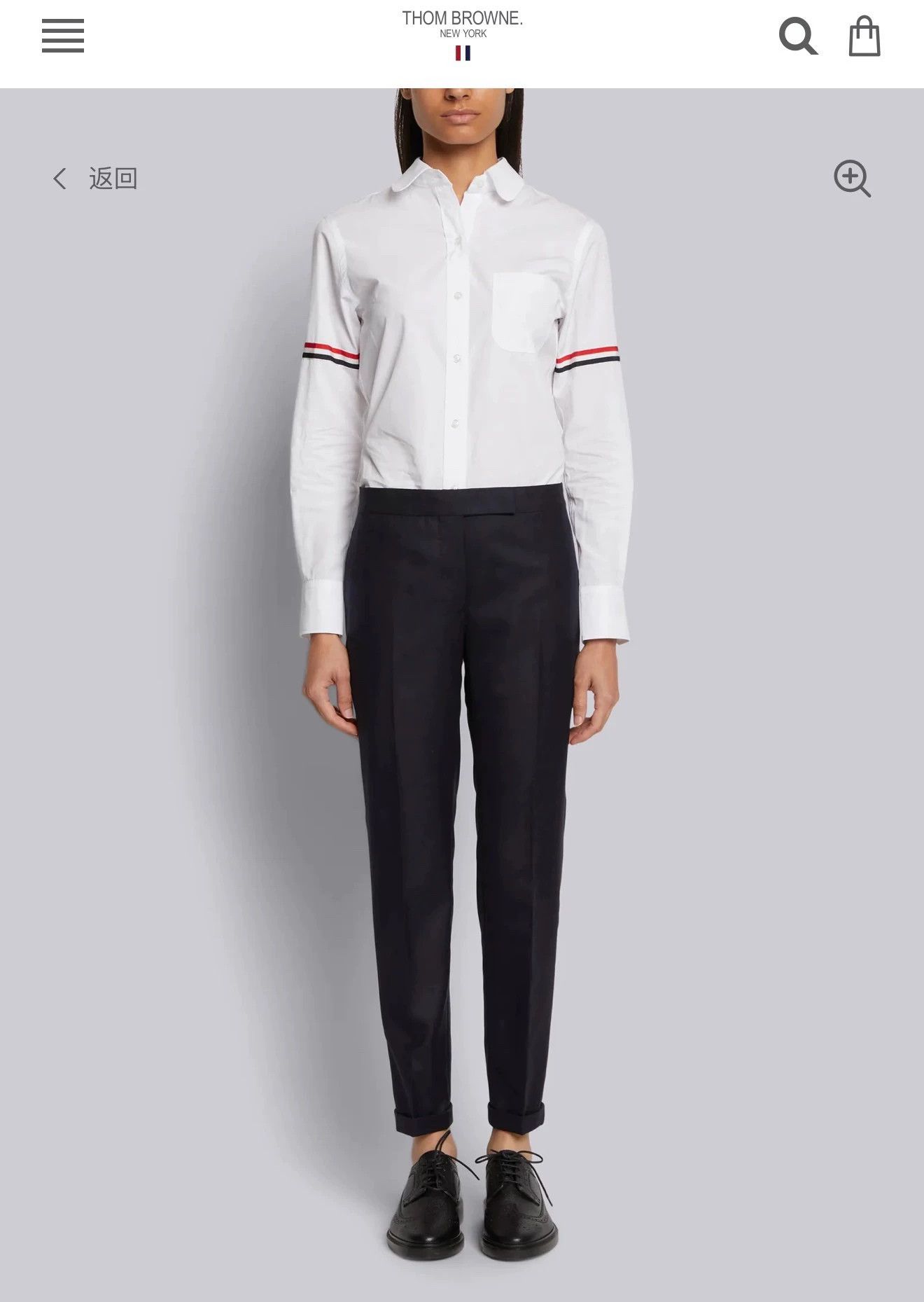 Thom Browne Thom Browne Women's Navy Gold Button Slim 42 Wool Trousers Size 28" / US 6 / IT 42 - 9 Thumbnail