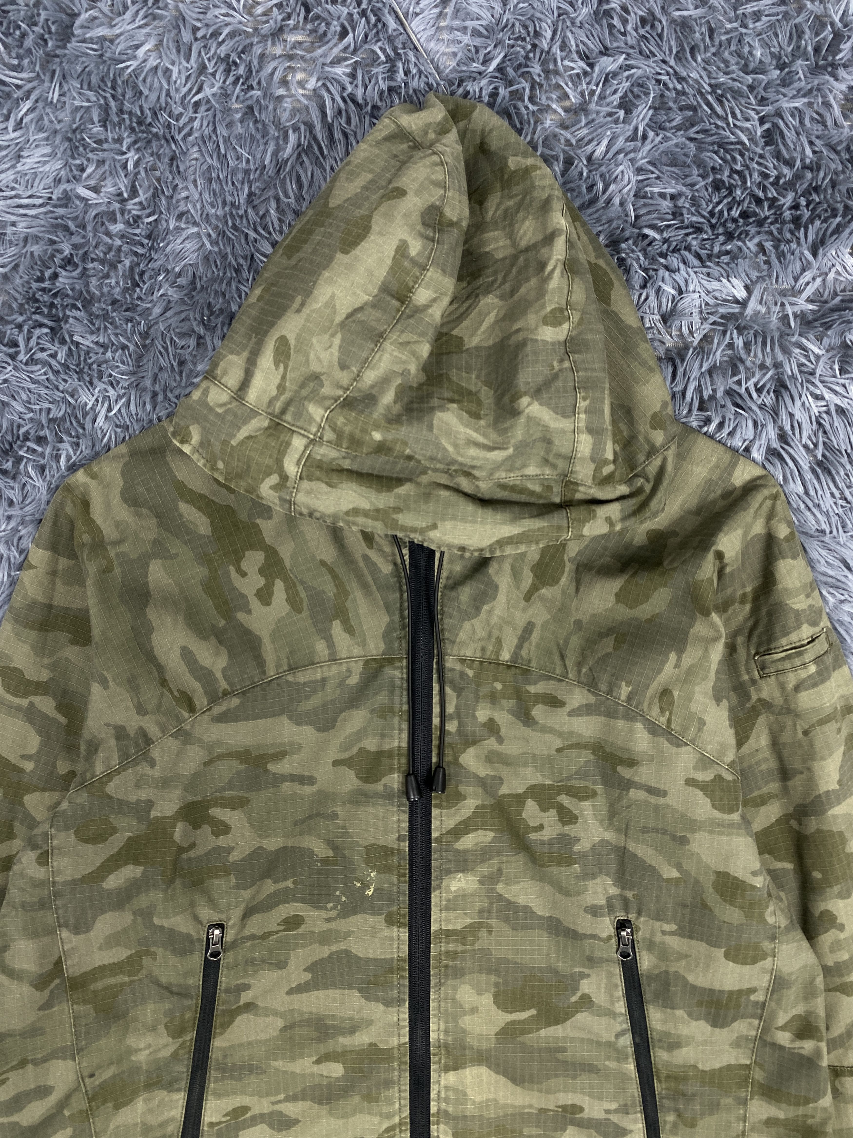 Vintage Vintage Military Camo Hoodie Zip Up Plain Canvas Jacket Size US S / EU 44-46 / 1 - 2 Thumbnail