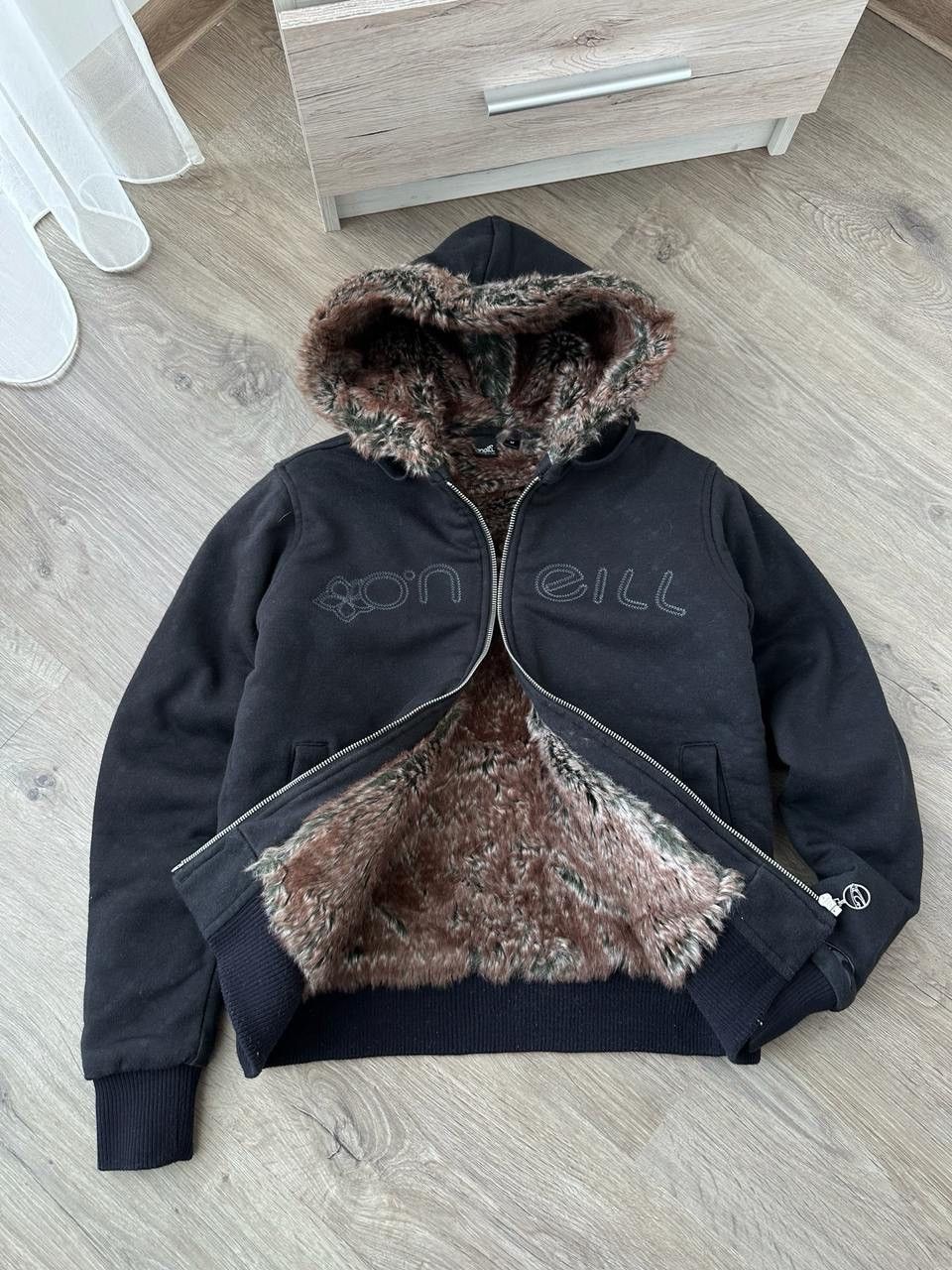 If Six Was Nine × Japanese Brand × Vintage Vintage If Six Nine Style Faux Fur O'Neill Black Hoodie Size M / US 6-8 / IT 42-44 - 12 Thumbnail