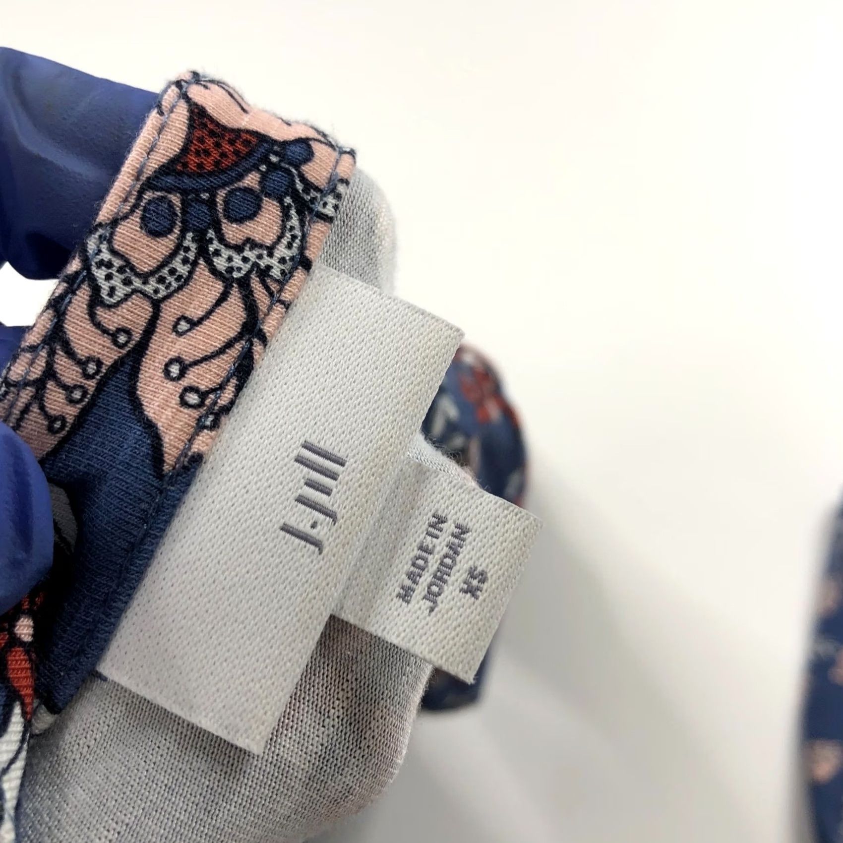 J. Jill J. Jill Shirt Dress A-Line XS Knee Length Blue Leaf Floral All Over Print Women Size XS / US 0-2 / IT 36-38 - 8 Thumbnail
