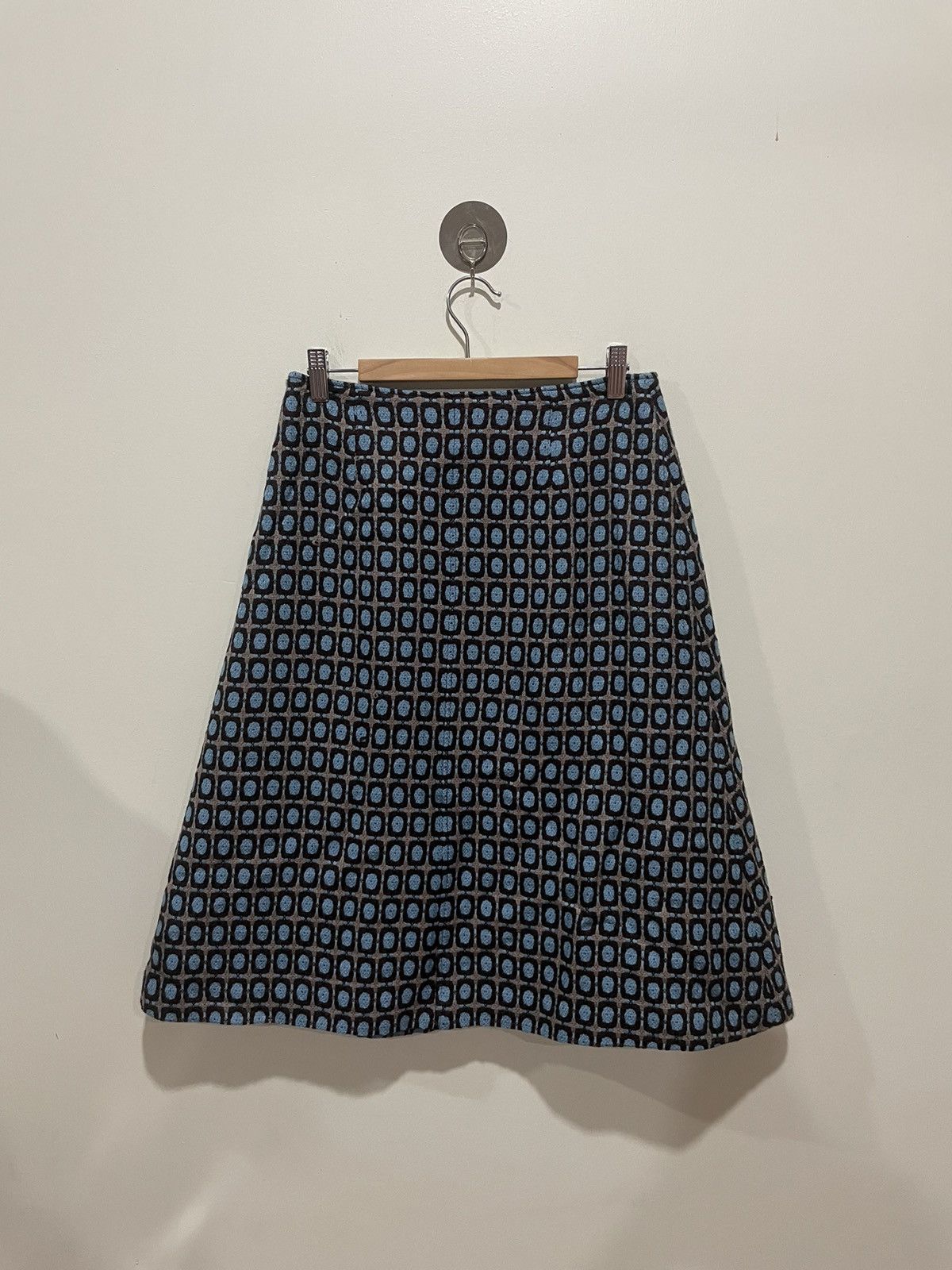 image of Italian Designers x Vintage Luciano Soprani Skirt in Grey Marl/Black/Blue, Women's (Size 27)
