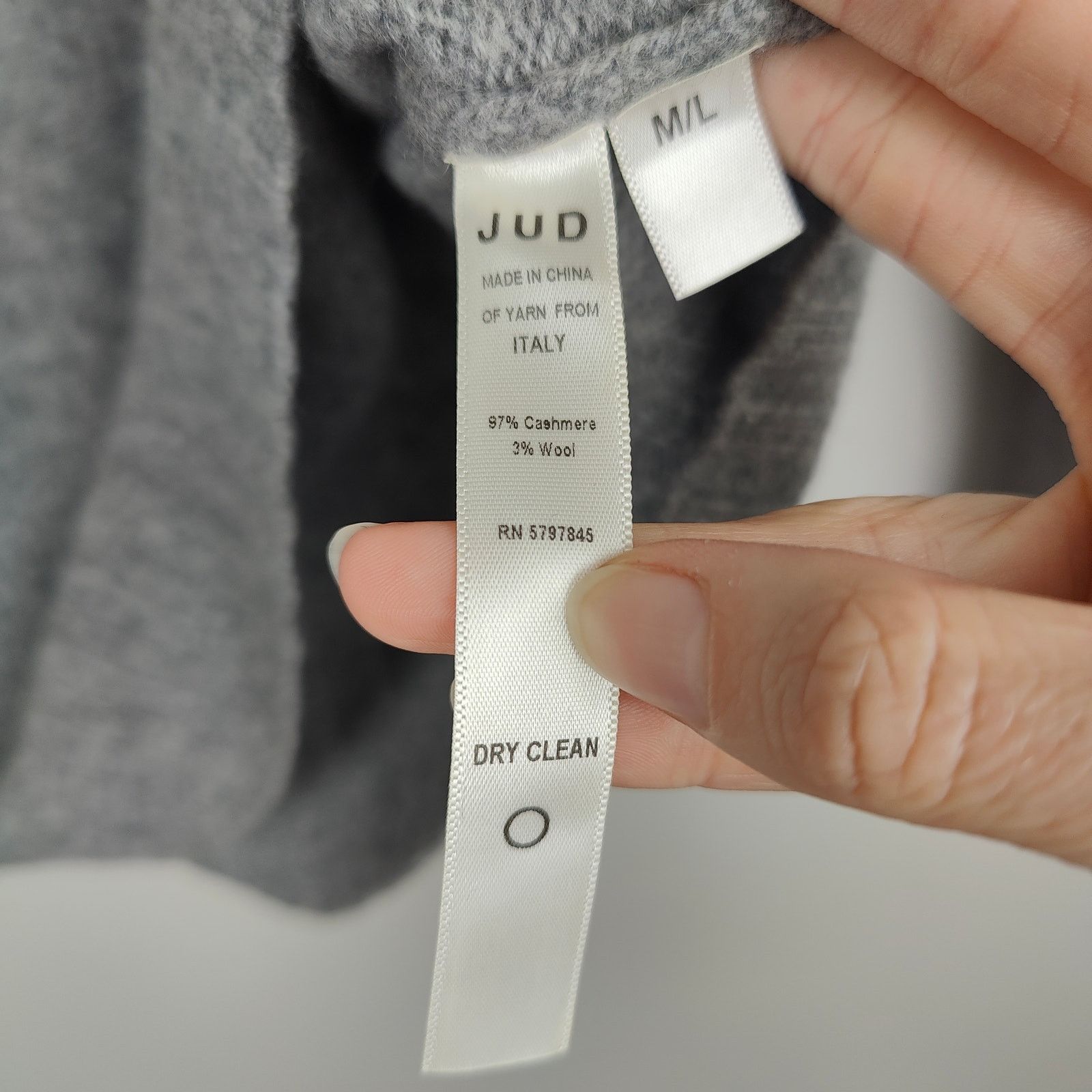 Other JUD Cashmere Wool Sweater Womens Large Gray Hand Knit Size L / US 10 / IT 46 - 8 Thumbnail