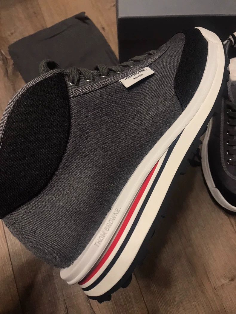 Thom Browne Thom Browne Black and gray denim sneakers Size US 9 / EU 42 - 4 Thumbnail