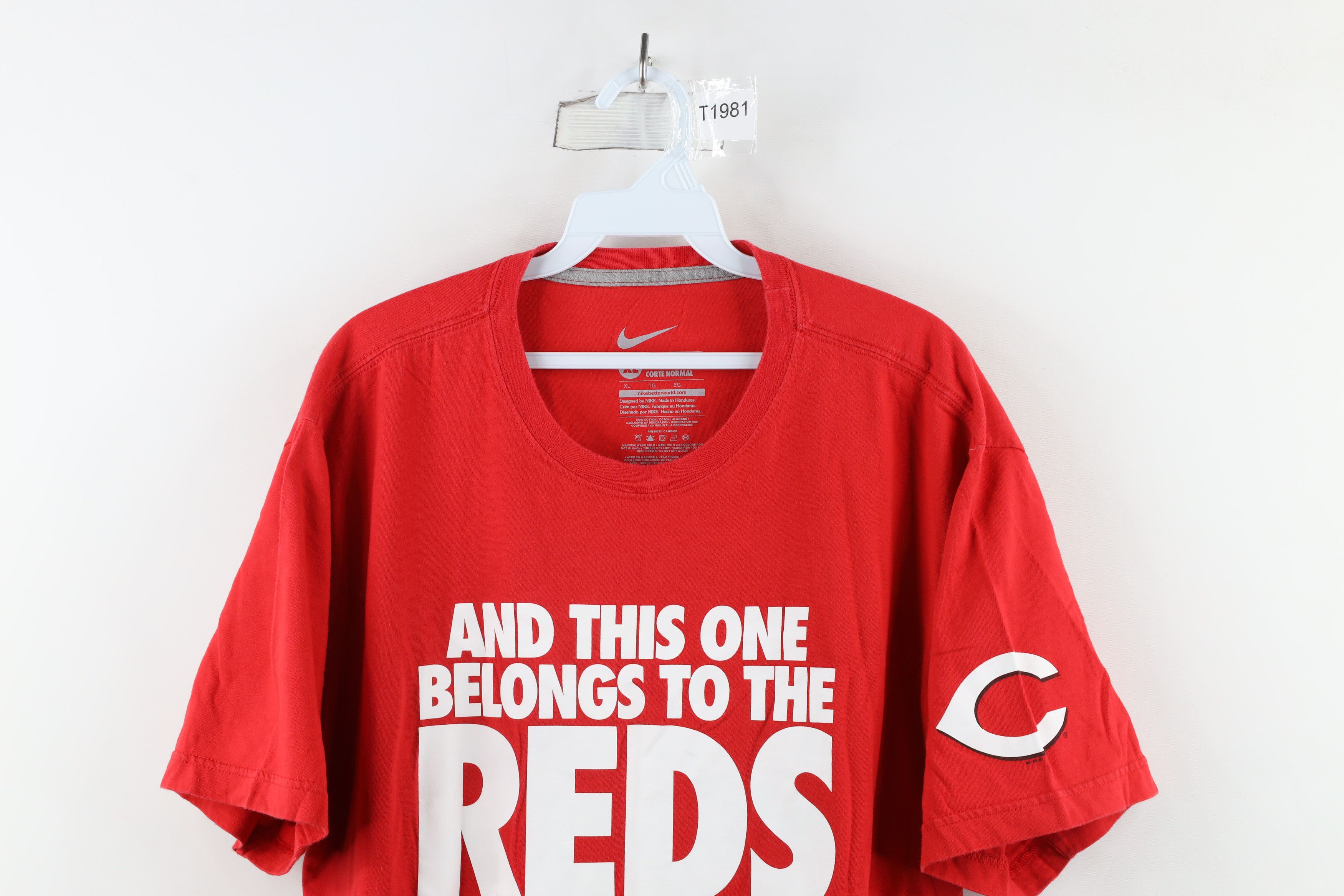 Nike × Vintage Vintage Y2K Nike Swoosh Cincinnati Reds Baseball T-Shirt Size US XL / EU 56 / 4 - 2 Thumbnail