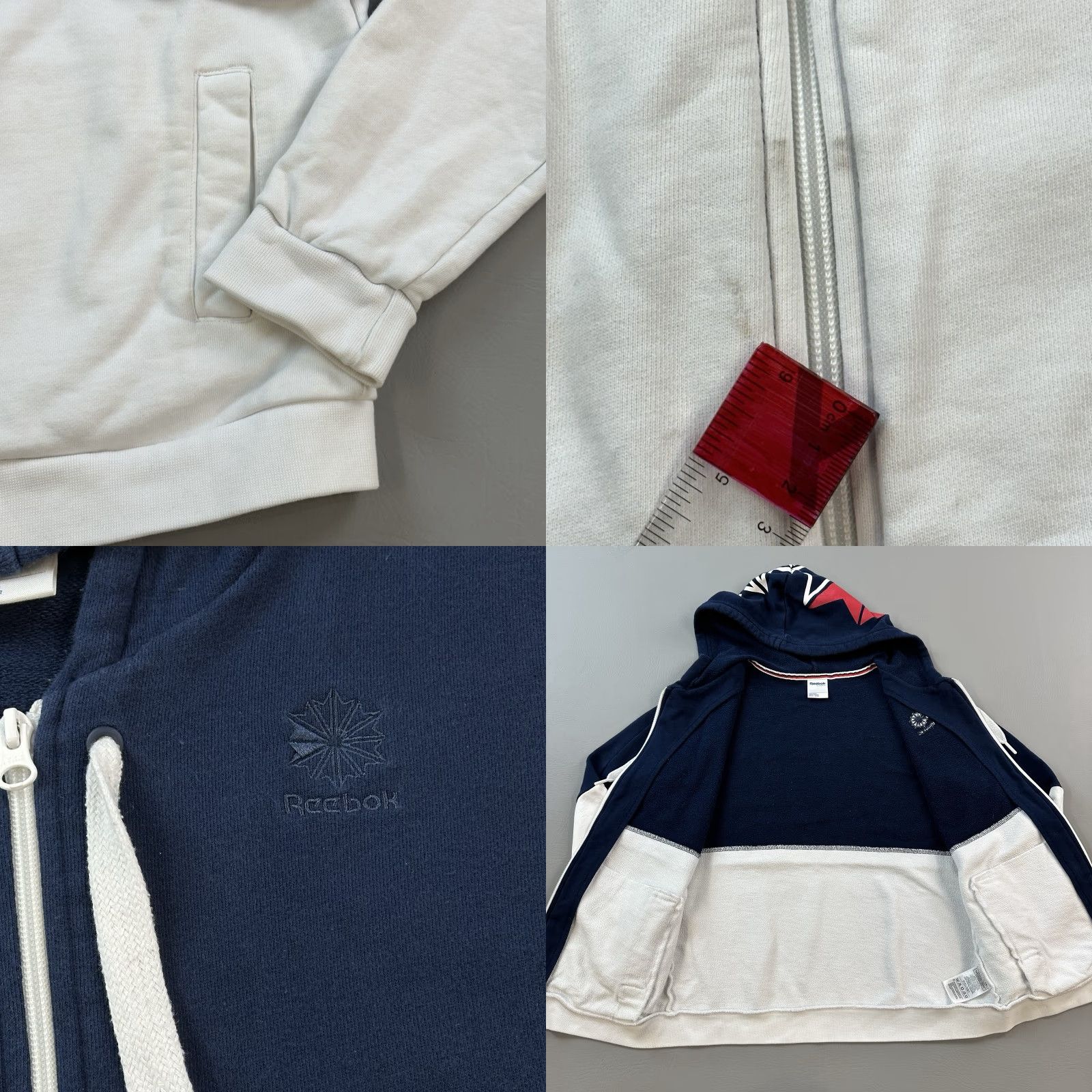 Reebok VINTAGE Reebok Classic Hoodie Women’s Small Blue White French Terry Full Zip Hood Logo Size S / US 4 / IT 40 - 8 Thumbnail