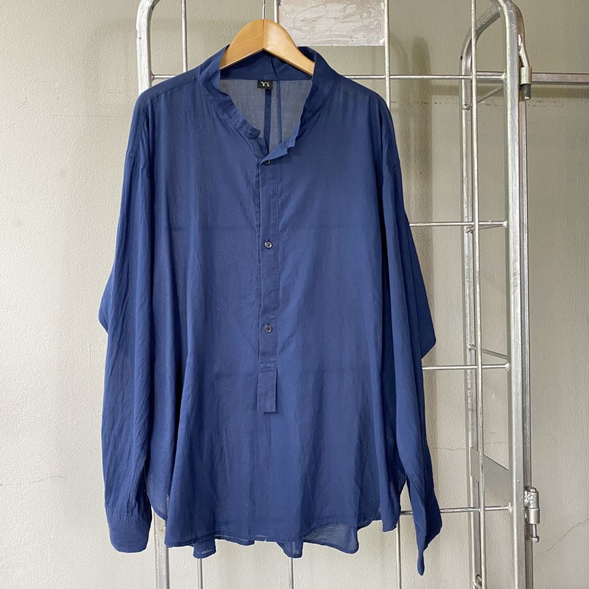 Y's Y’s Navy Stand Collar Shirt Size US XL / EU 56 / 4 - 3 Thumbnail
