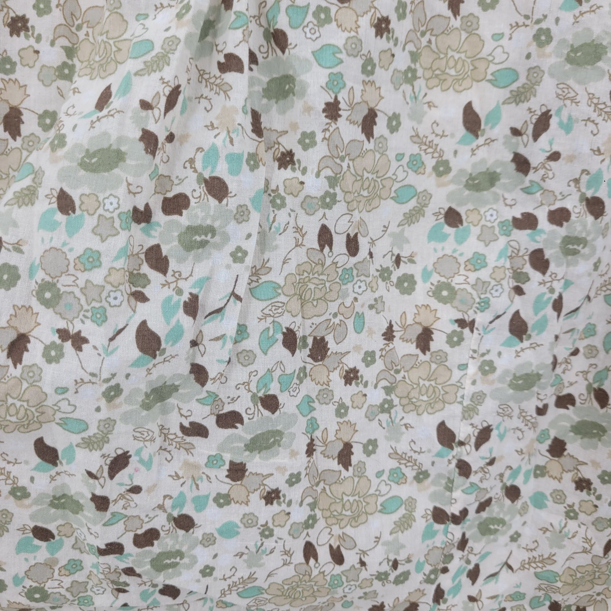 Faded Glory Vintage Ditsy Floral Blouse 18W/20W Green Lace Bib Button Size 3XL / US 20-22 - 8 Thumbnail