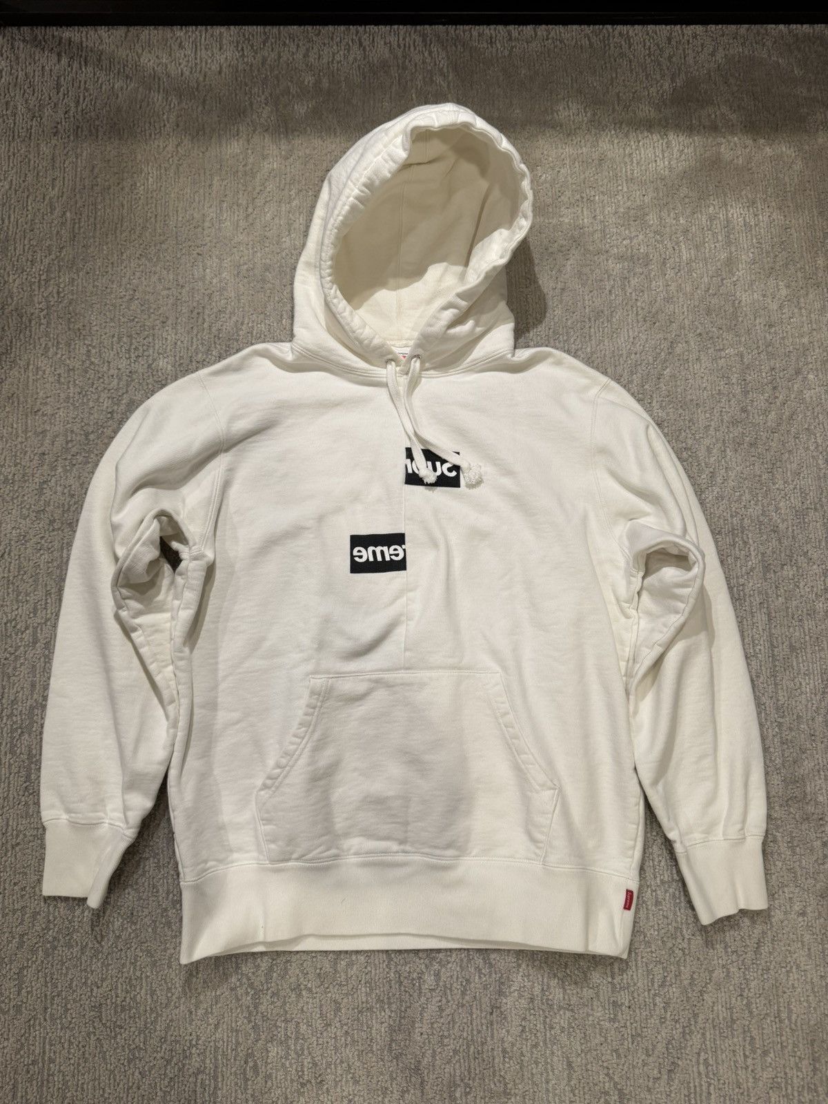 Supreme Comme Des Garcons Split Box Logo Hooded Sweatshirt