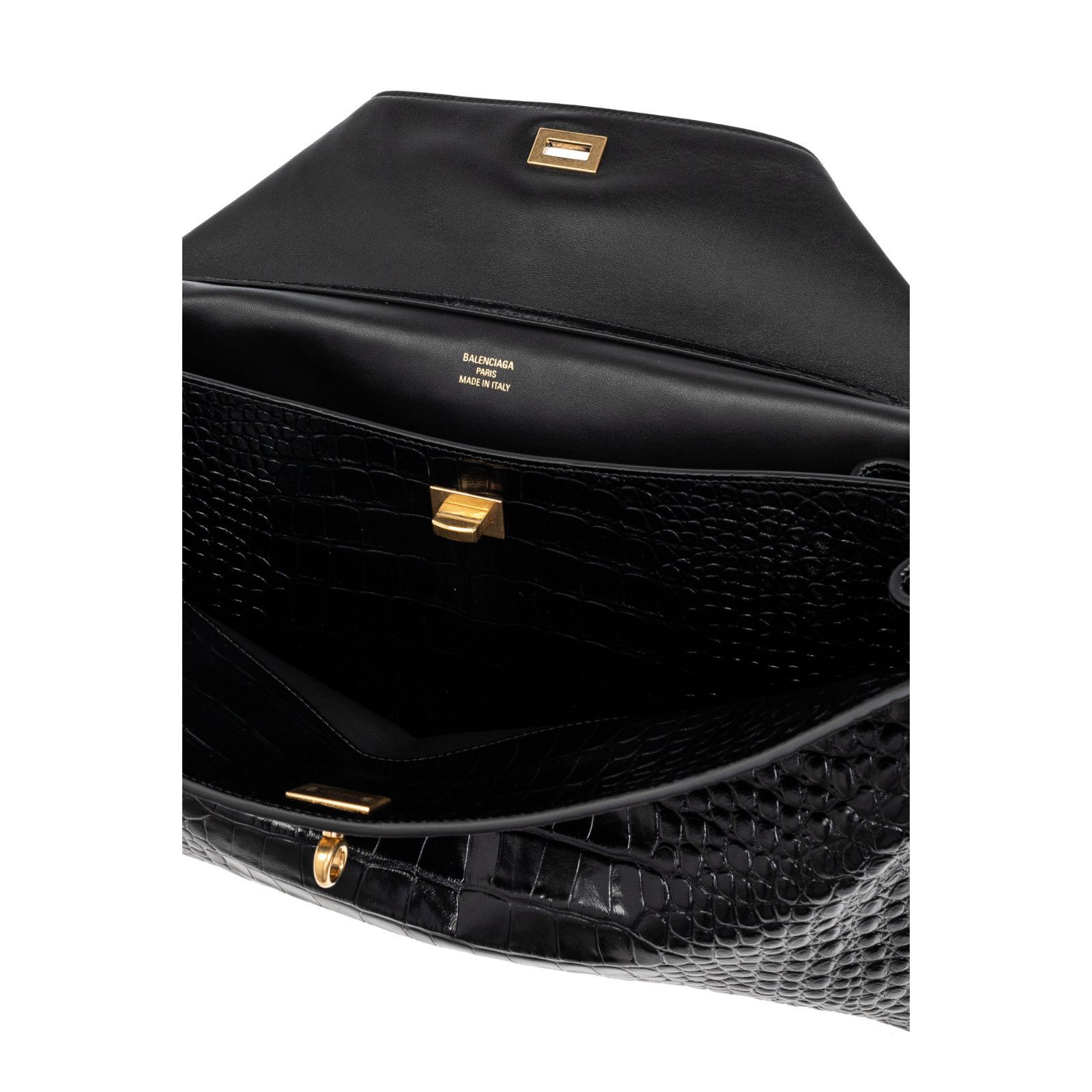Balenciaga BALENCIAGA Rodeo Large Black Embossed Leather Handbag New An Size ONE SIZE - 4 Thumbnail