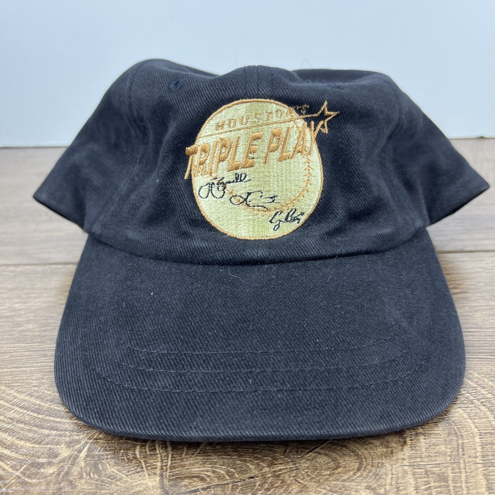 Other Houston Triple Play Hat Black Hat Adjustable Adult Size Hat Size ONE SIZE - 4 Thumbnail