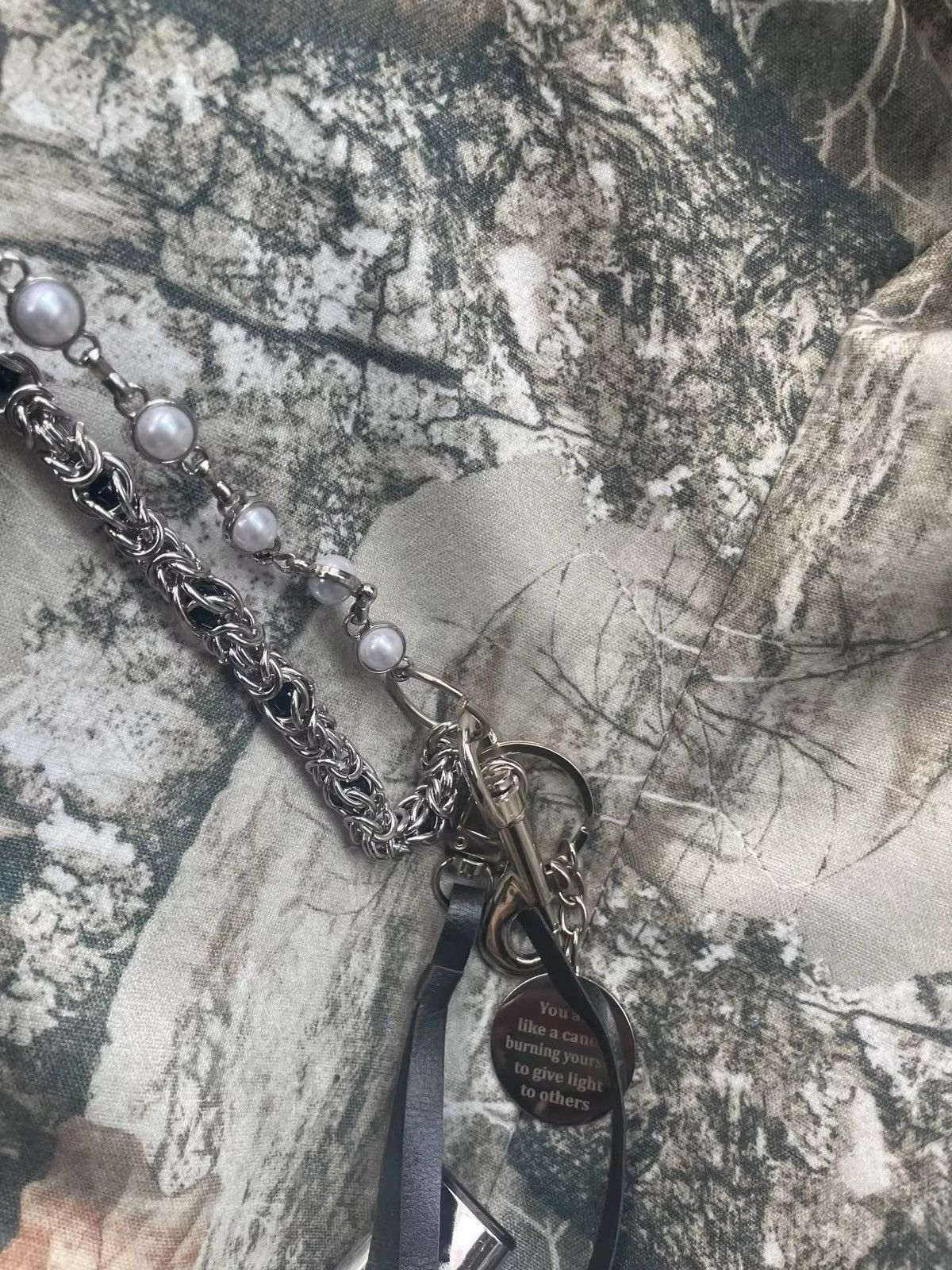 Japanese Brand 2 Layer Natural Echo Pearled Wallet Chain Size ONE SIZE - 2 Thumbnail