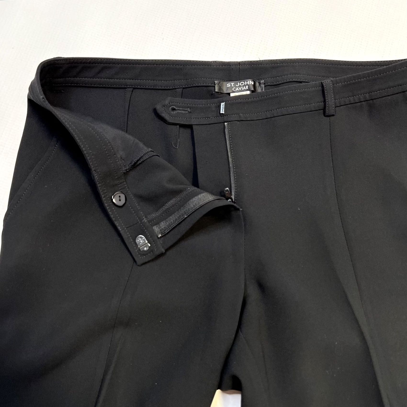 St. John St. John Caviar Pants Womens 6 Black Straight Leg Dress Work Career Size 30" / US 8 / IT 44 - 7 Thumbnail